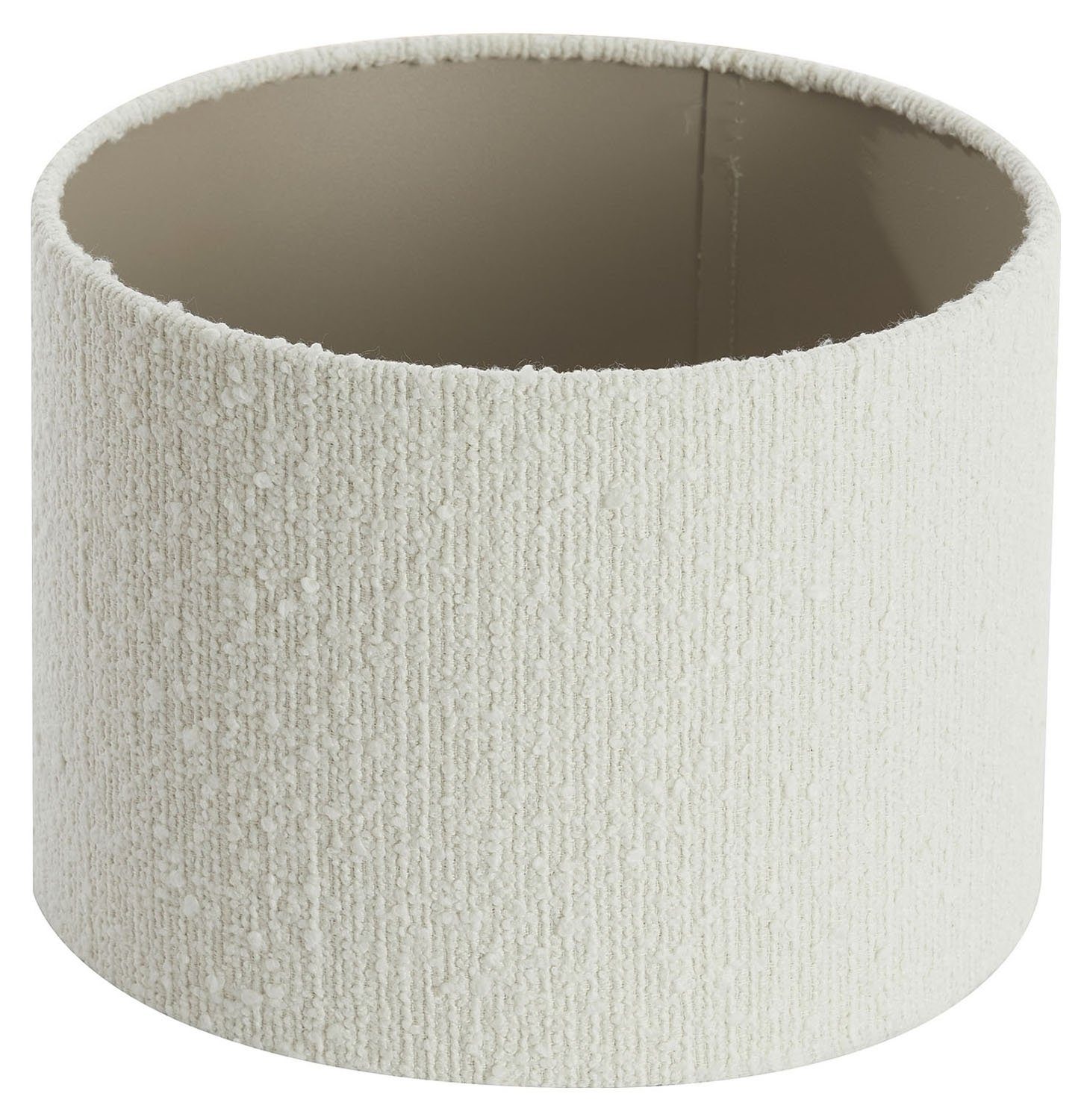 Light & Living Lampenschirm BOLERO, Ø 20 cm, Weiß, Braun, Stoff, Metallhalterung