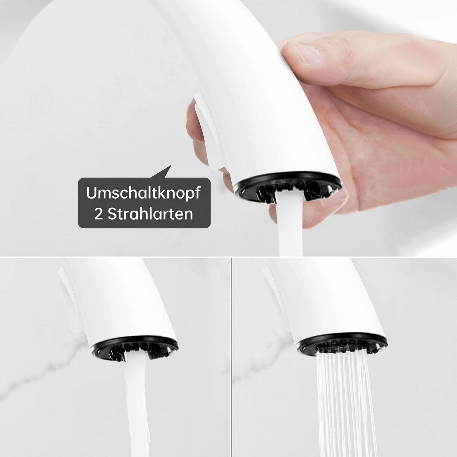 SEHAUSEU Küchenarmatur Wasserhahn Küche Bad Spültischarmatur Waschtischarmatur ausziehbar mit Ausziehbrause, Hochdruckarmatur – Bild 5 von 5