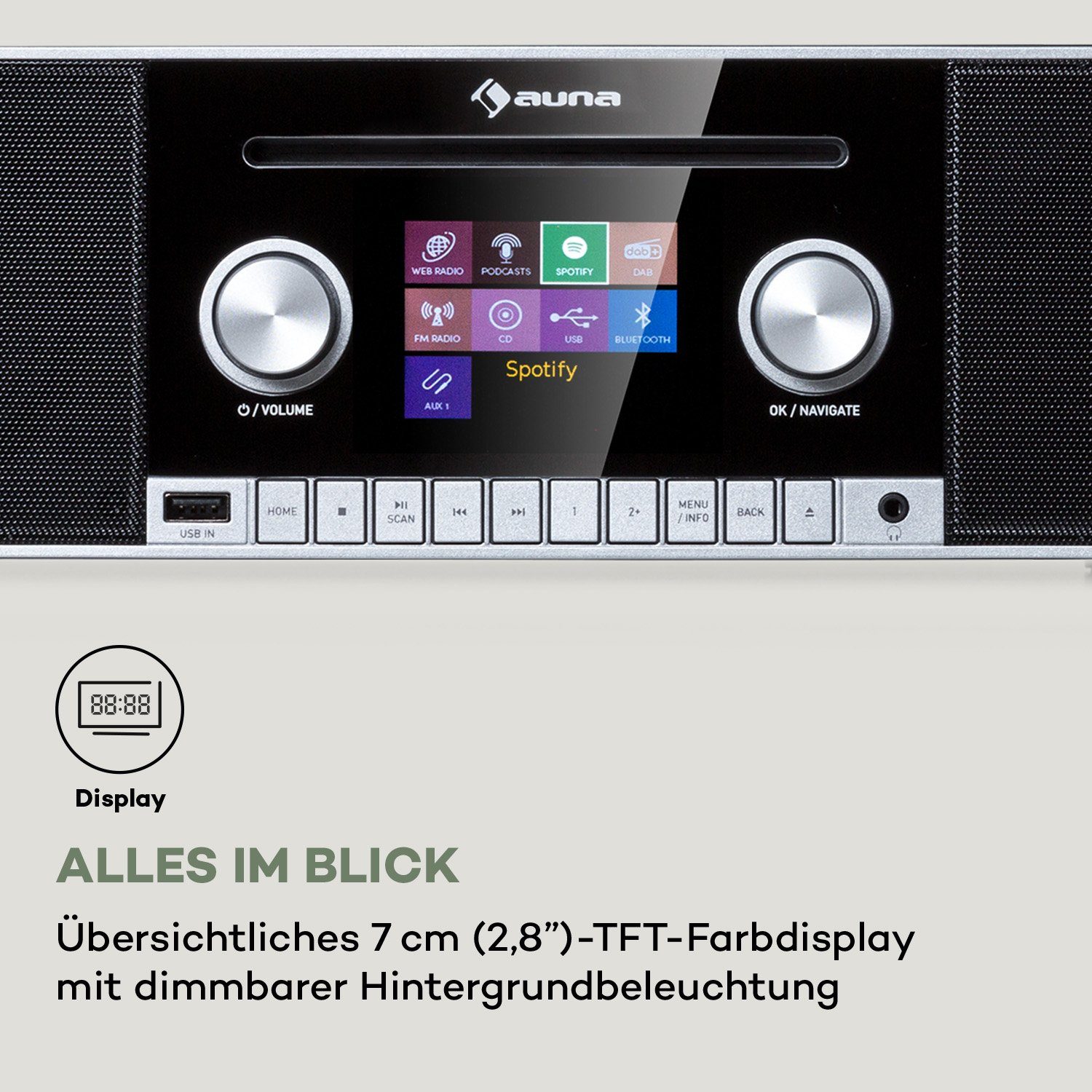 (DAB/DAB+ 10 W) UKW-RDS-Empfänger;Internetradio, Tuner Connect und Auna MKII Radio Schwarz CD