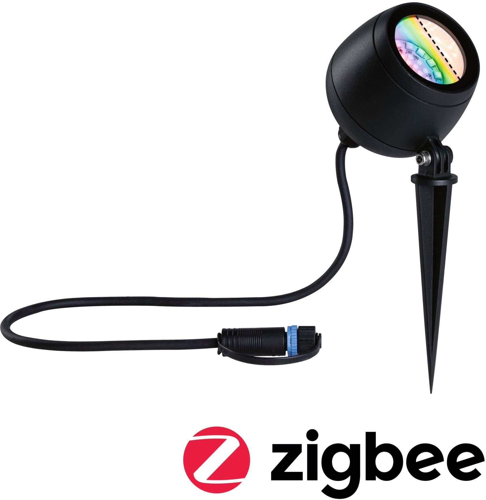 Tageslichtweiß, Plug mit aus Kombinierbar Paulmann Plug RGBW der Shine & LED Zubehörteilen Gartenleuchte ZigBee, Serie Kikolo & fest integriert, ZigBee, Outdoor Shine RGBW Spot LED