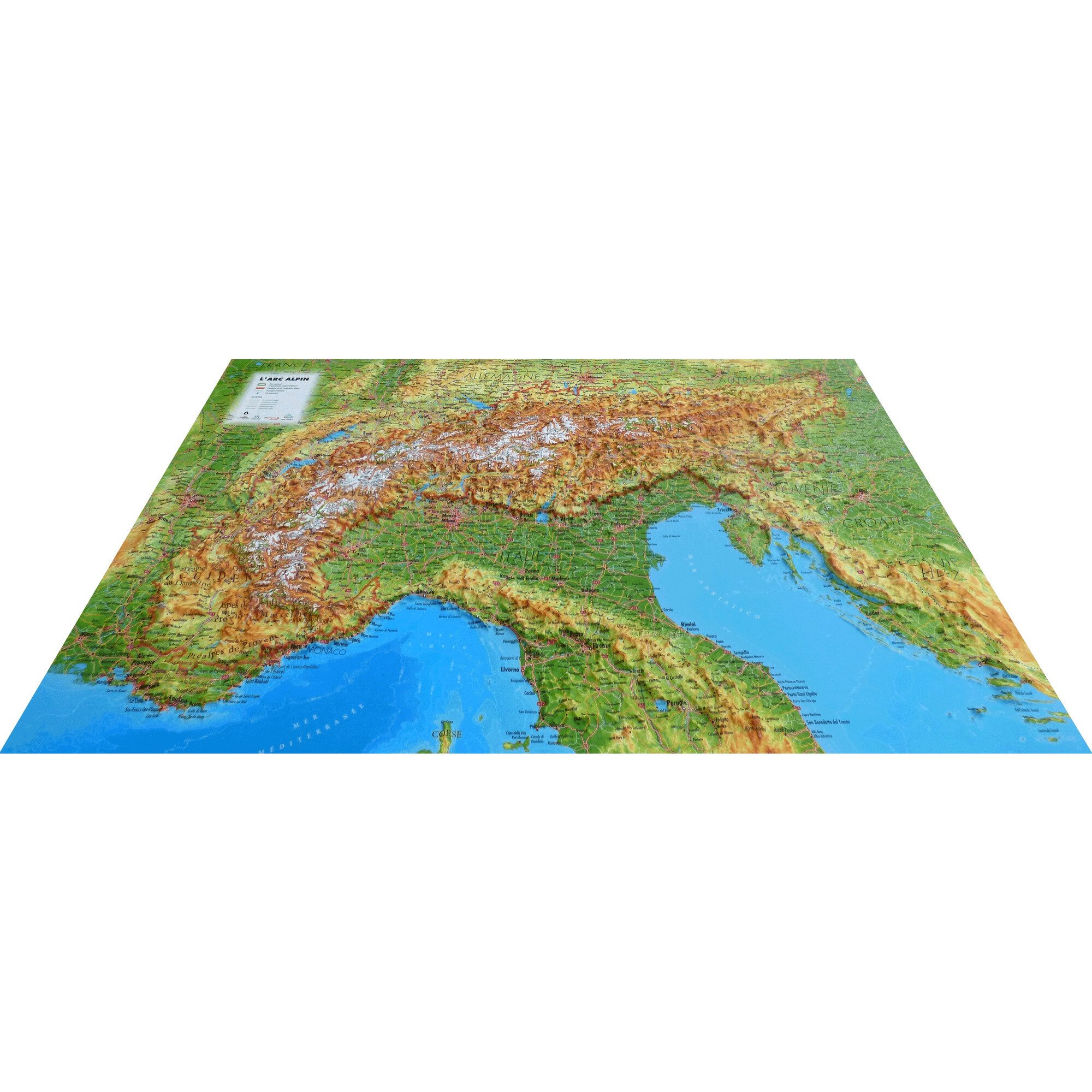 3Dmap Wandbild 3Dmap Regional-Karte Massif de L'Arc Alpin