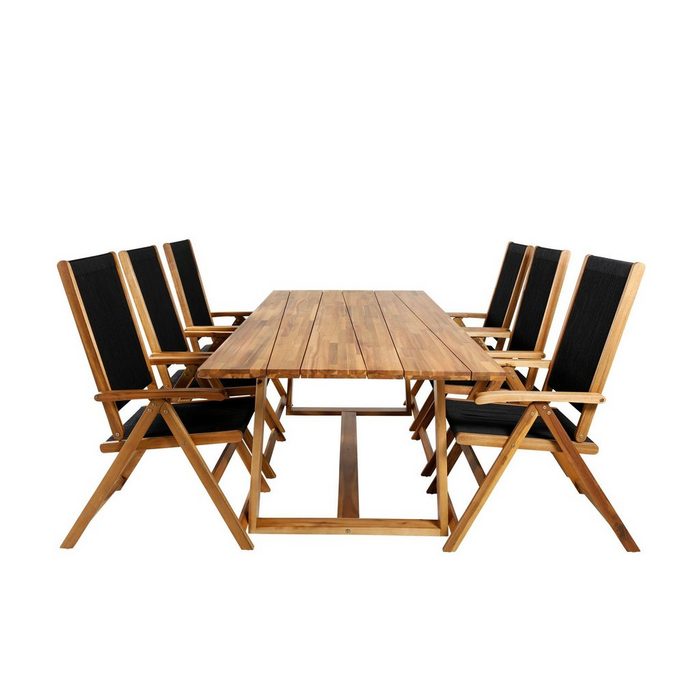 ebuy24 Garten-Essgruppe Plankton Gartenset Tisch 100x220cm und 6 Stühle Li