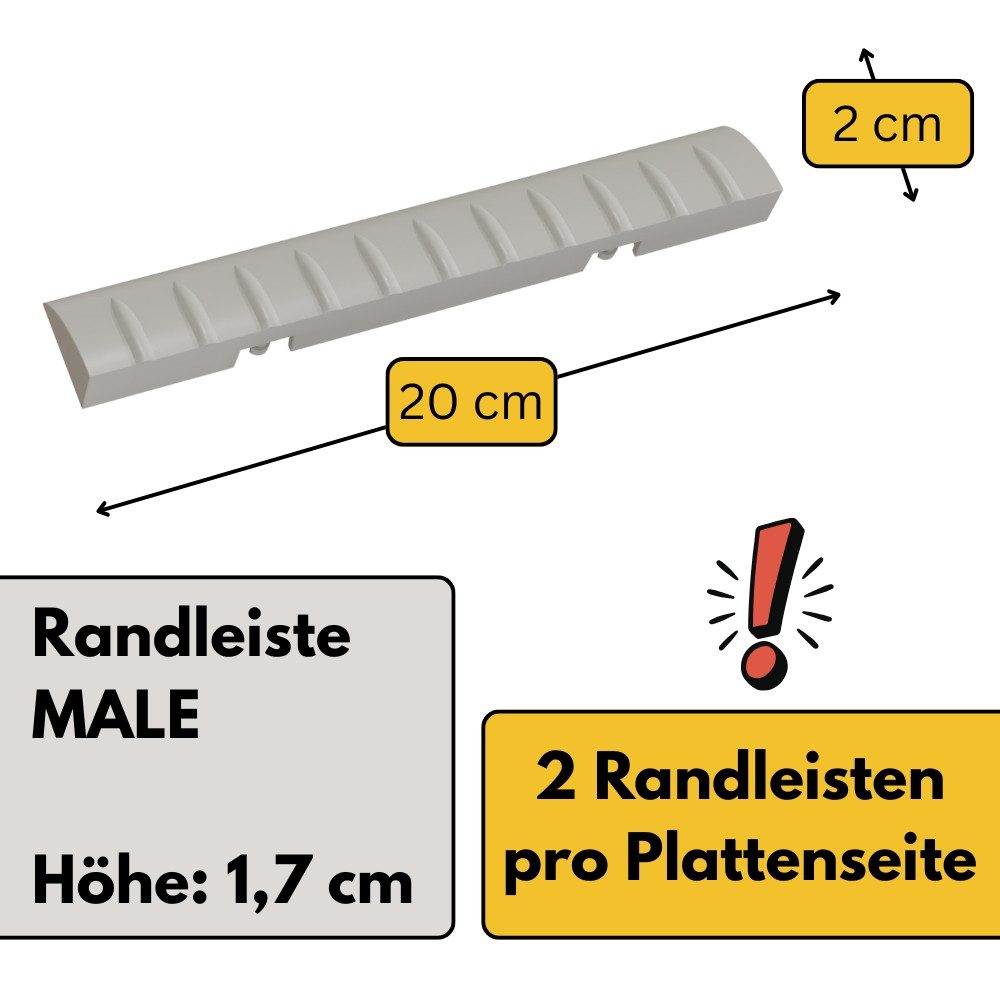 GarPet Outdoor-Bodenplatte Klickfliesen Set Bodenplatte Kunststoff Garage Drainage Garagenboden