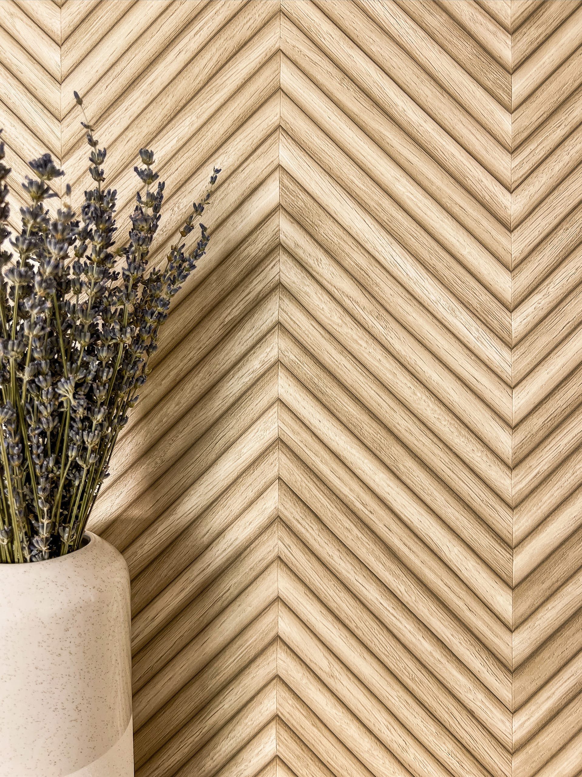 Newroom Vliestapete, Beige Tapete Modern Holz - Holzwand Fischgrätenmuster günstig online kaufen