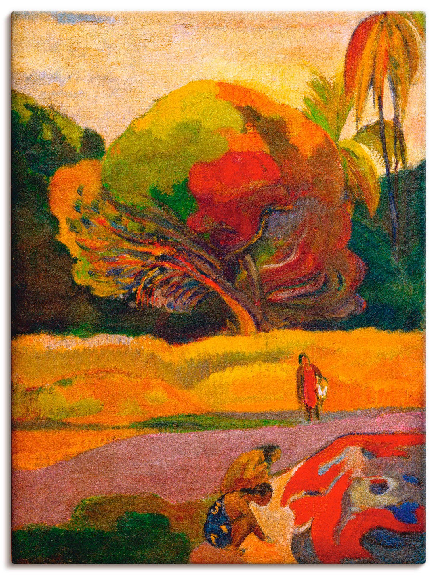 Artland Leinwandbild Paul Gauguin Frauen am Fluß, Wiesen & Bäume (1 St), auf Holzrahmen gespannt