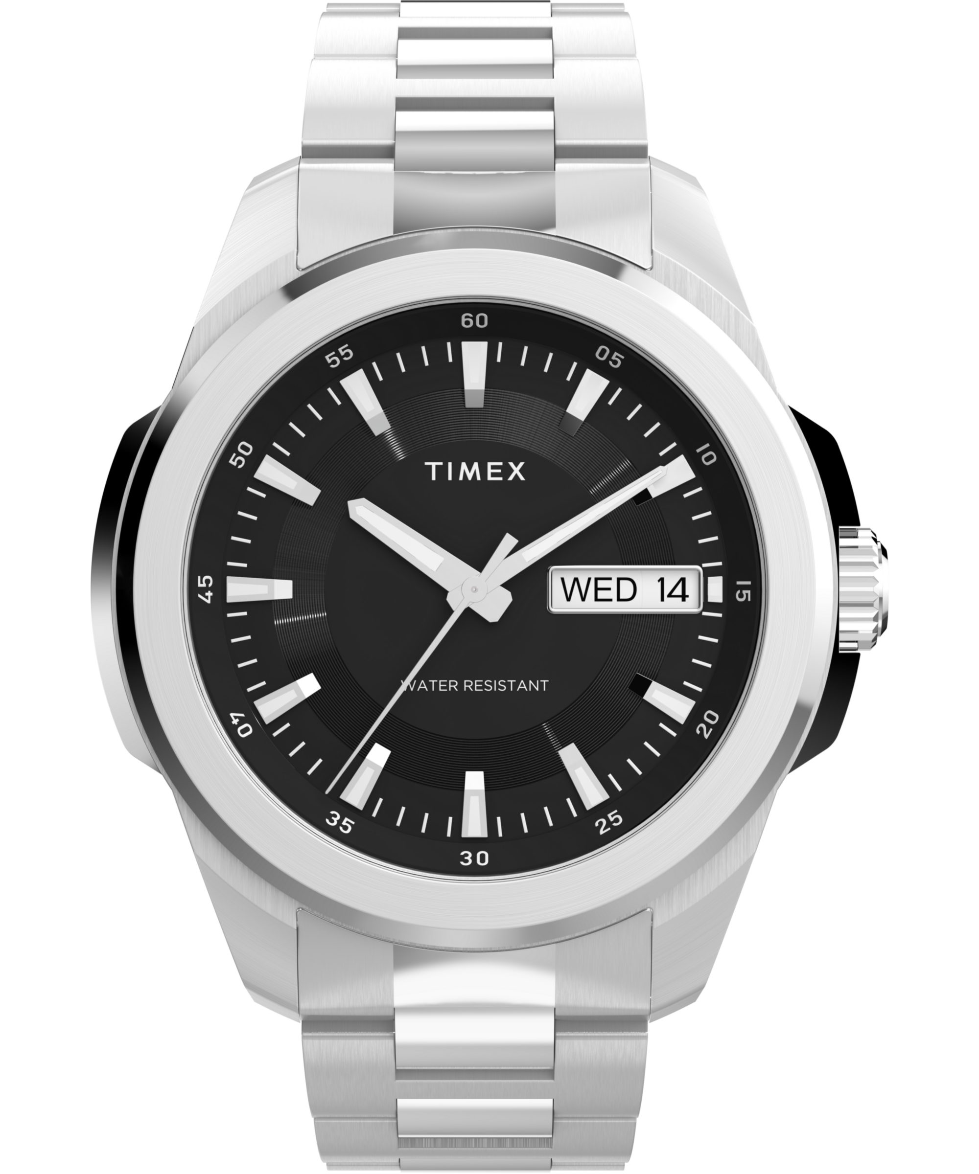 Timex Quarzuhr ESSEX TW2Y21000AJ, Armbanduhr, Herrenuhr, Edelstahlarmband, Datum, Leuchtzeiger