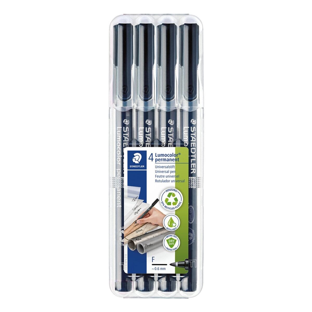 4 STAEDTLER Universalstifte "Lumocolor 318" fein schwarz permanent – Bild 3 von 3