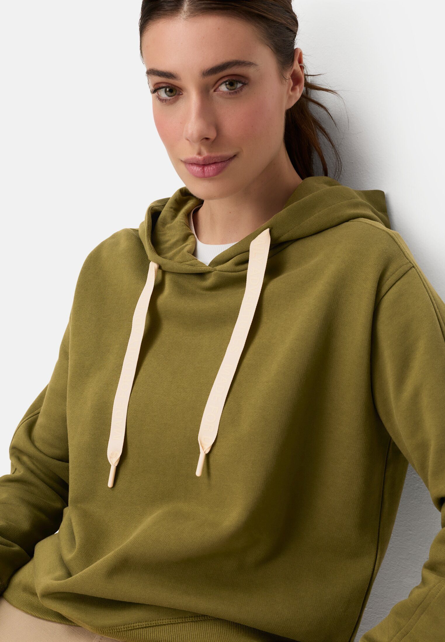camel active Hoodie aus reiner Baumwolle Langarm – Bild 4 von 5