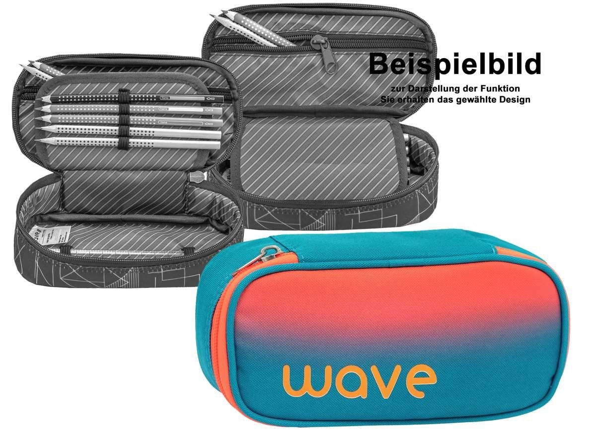 Wave Schulrucksack Infinity, Jungen 3tlg. Klasse, Ombre Orange Neon Schultasche, Bluebird Set, and 5. ab für Teenager Mädchen und