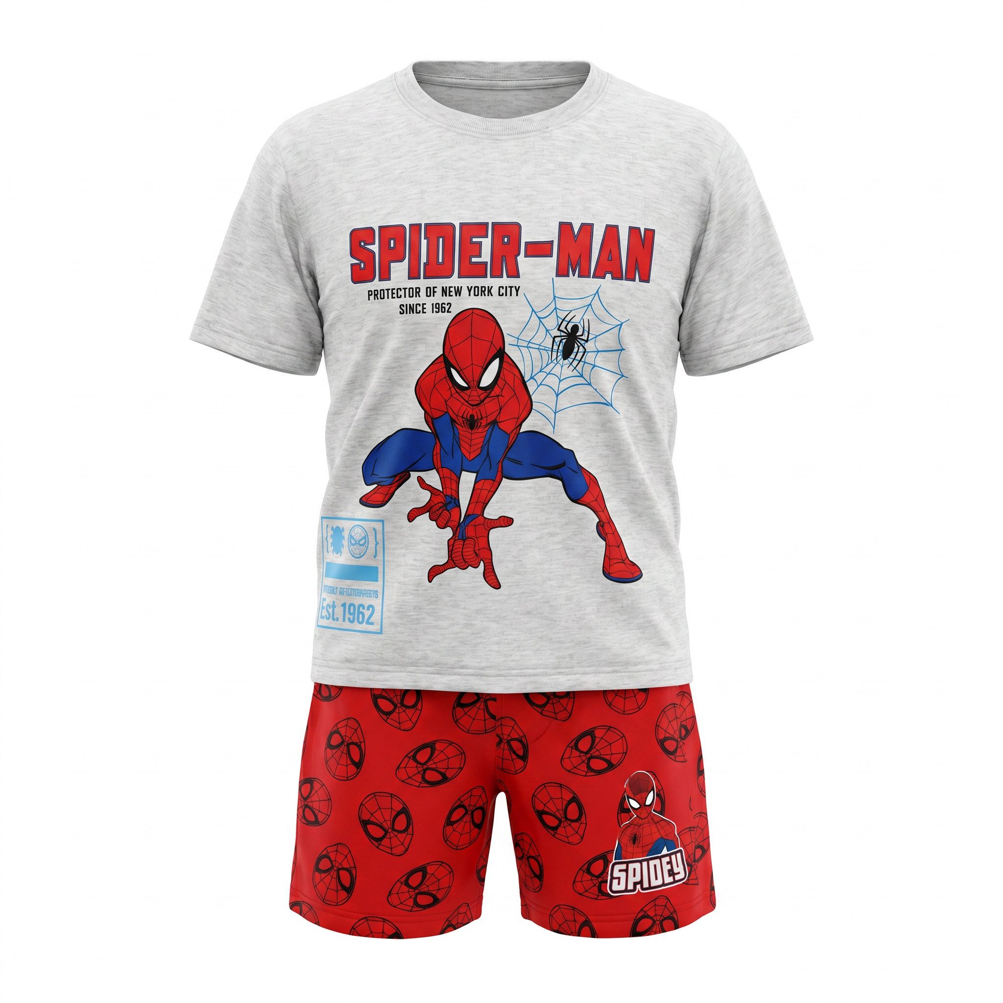 MARVEL Schlafanzug Marvel Spiderman Kinder kurz Pyjama Schlafanzug Shorts Shirt (Packung) Gr. 98 bis 128, Baumwolle