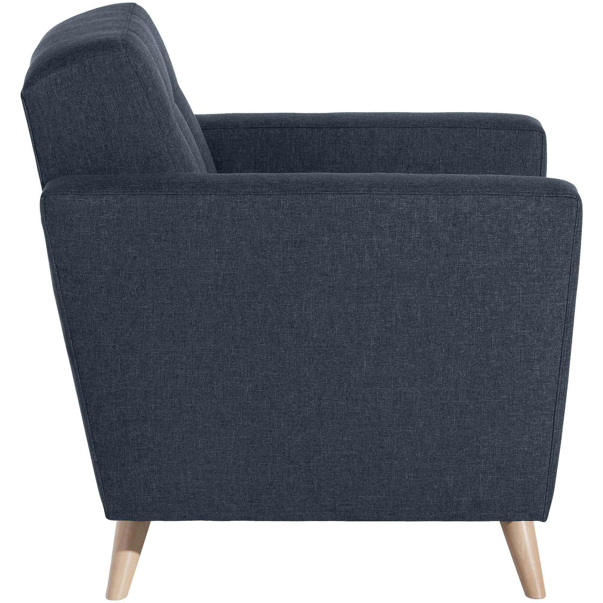 inkl. / Sessel 58 Sitz Kostenlosem verarbeitet,bequemer Flachgewebe aufm blau Buche hochwertig Kessel Versand, Karisa Bezug (Sparpreis 21915 natur 1-St), Sessel