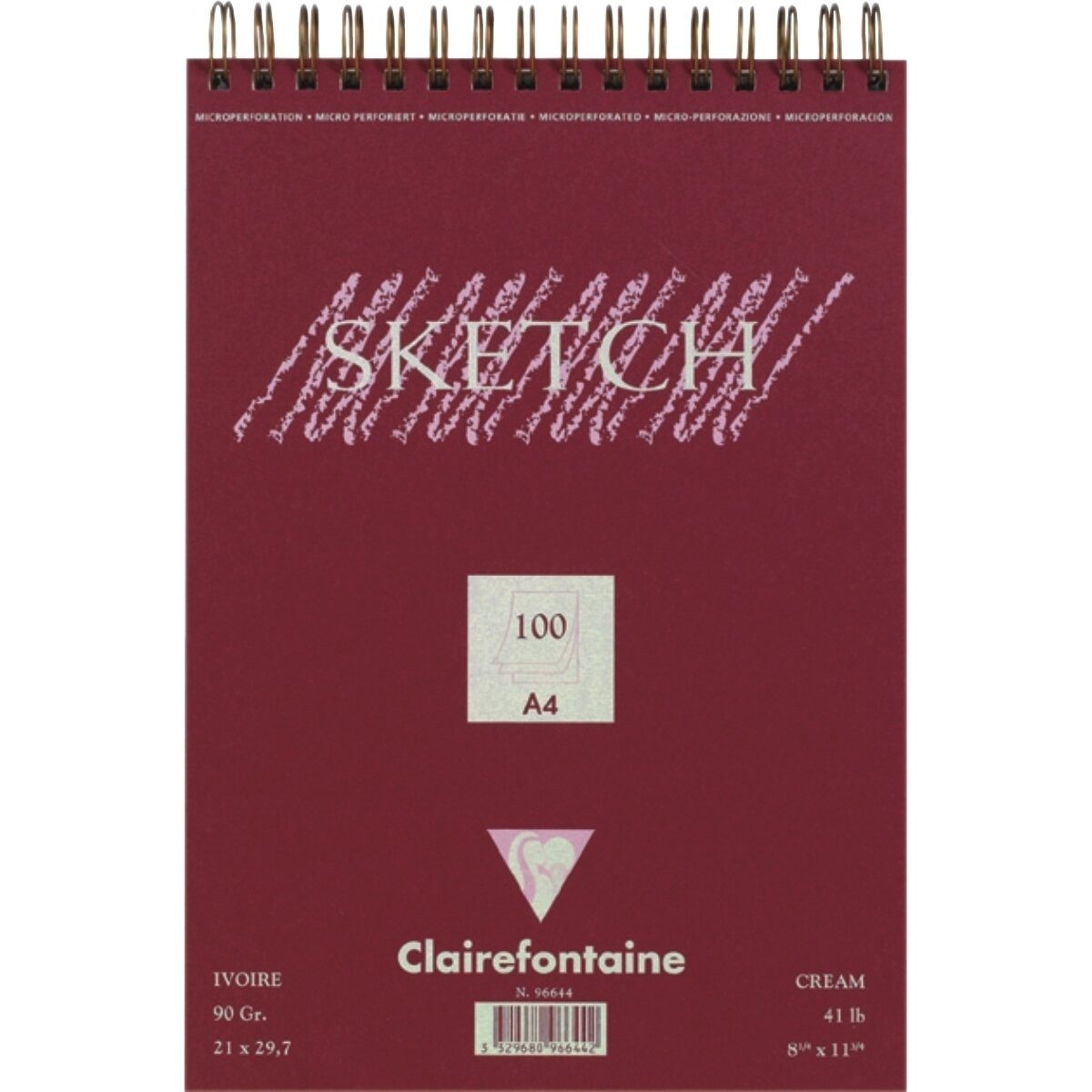 CLAIREFONTAINE Maltuch Skizzenblock A5 90g mit Spirale VE=100 Blatt