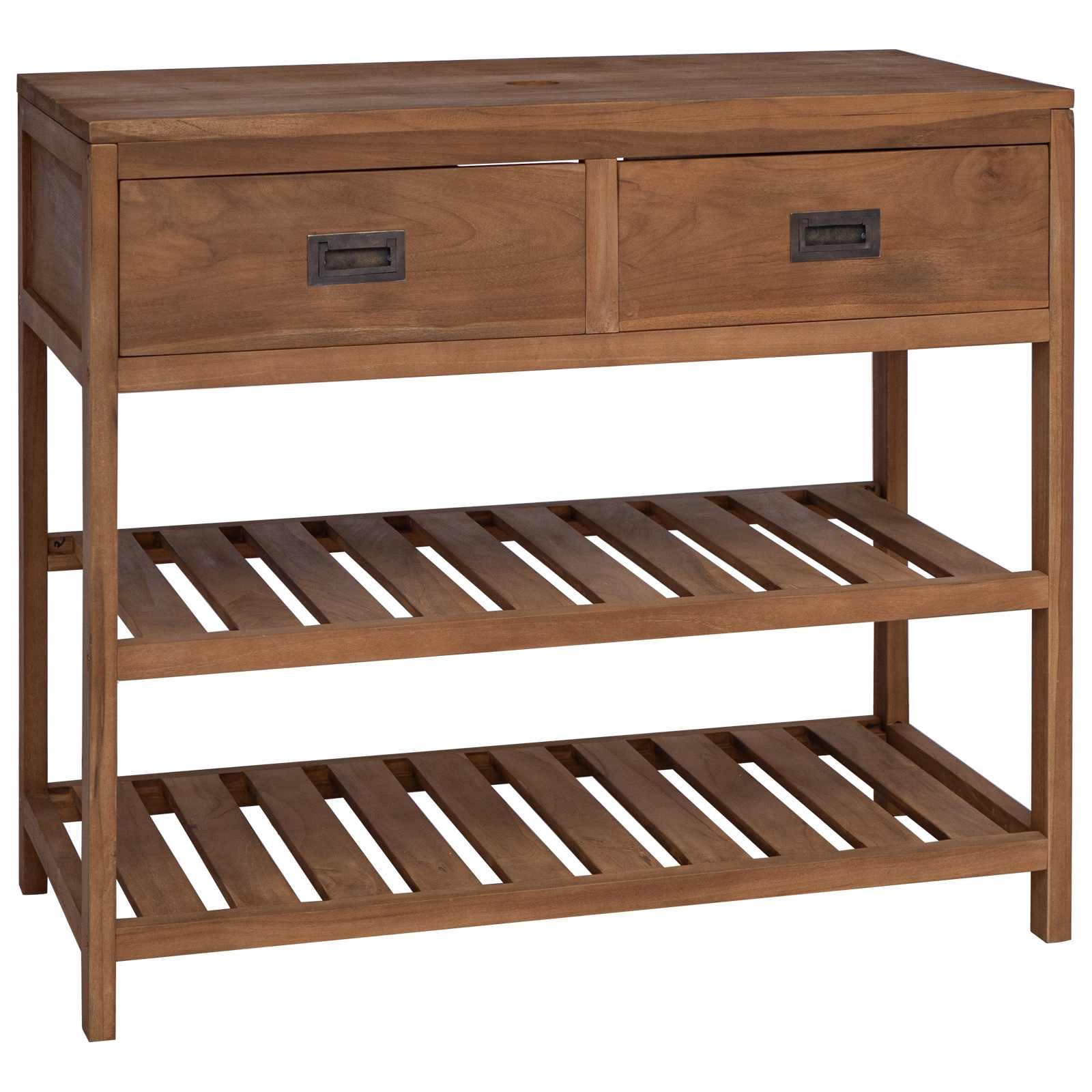 vidaXL Badezimmerspiegelschrank Badezimmerschrank Natur 90 x 45 x 75 cm Massivholz (1-St)