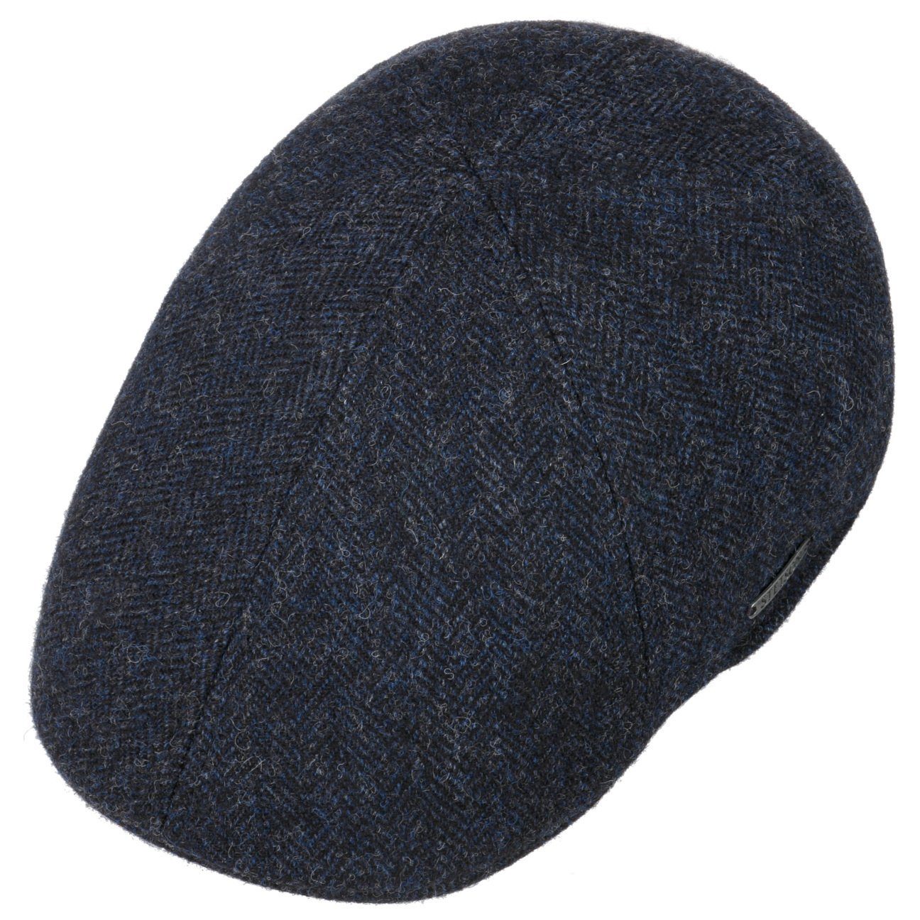 schwarz-blau Flat Stetson Schirm Flatcap Cap mit (1-St)