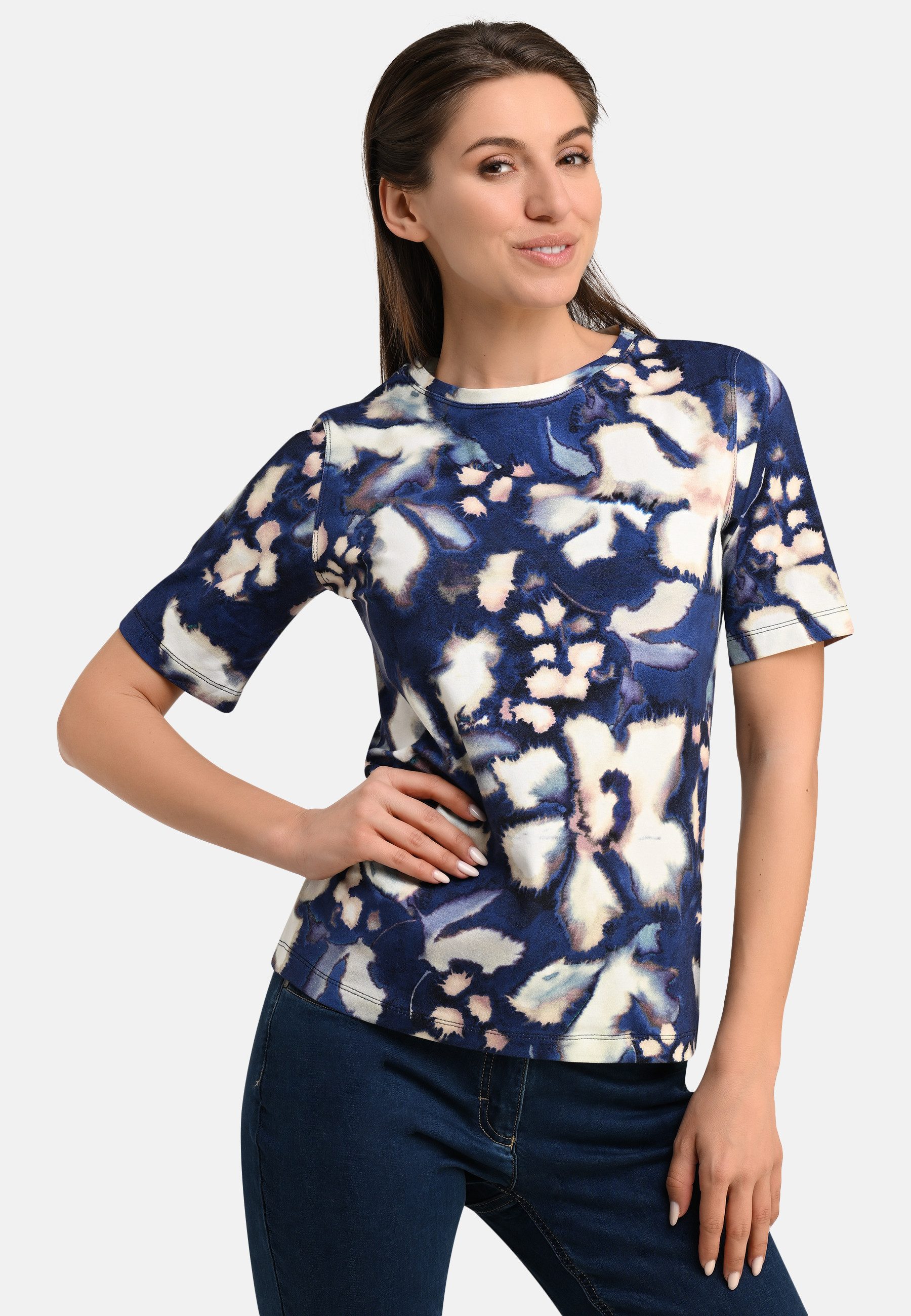 BICALLA T-Shirt Shirt mit Batik-Blumen-Print in günstig online kaufen