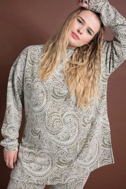 Studio Untold Sweatshirt Longsleeve oversized Glitter Paisley Stehkragen