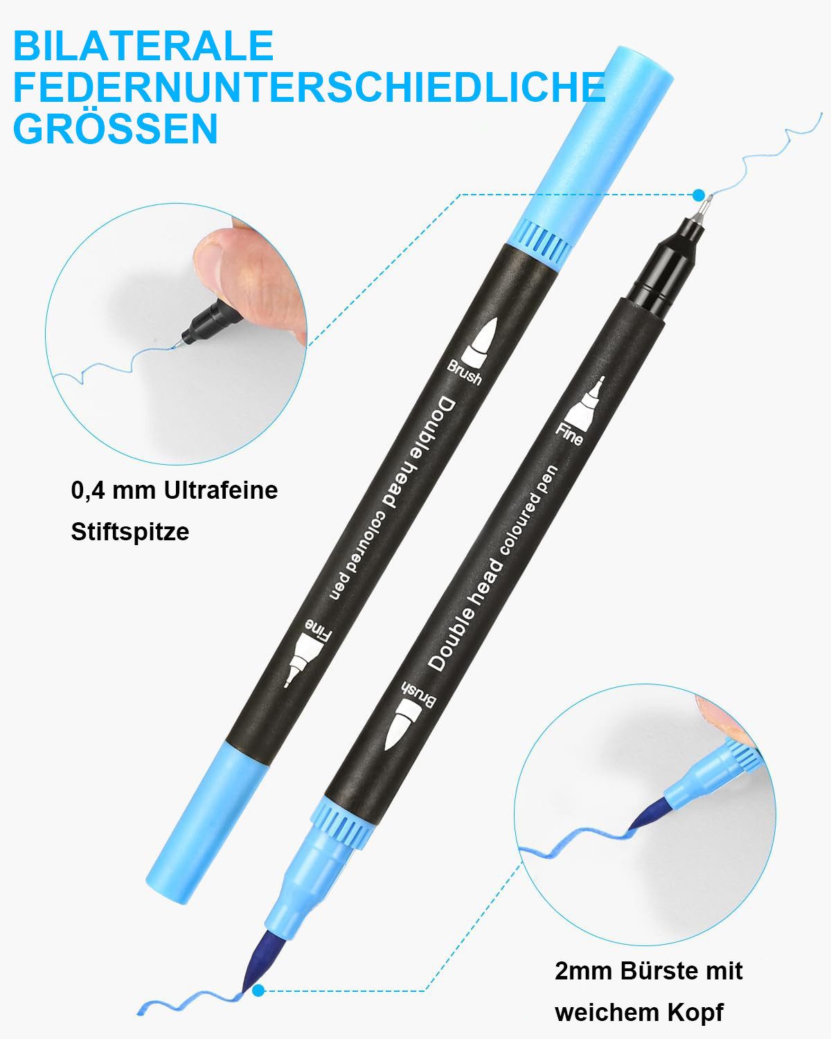 SinLaw Aquarellstifte 24 Farben Acrylstifte,Marker auf Alkoholbasis Doppelspitze Kunstmarker, (1-tlg), Schnell trocknend, undurchsichtig,Malerei Acrylstifte,Acrylmalstifte