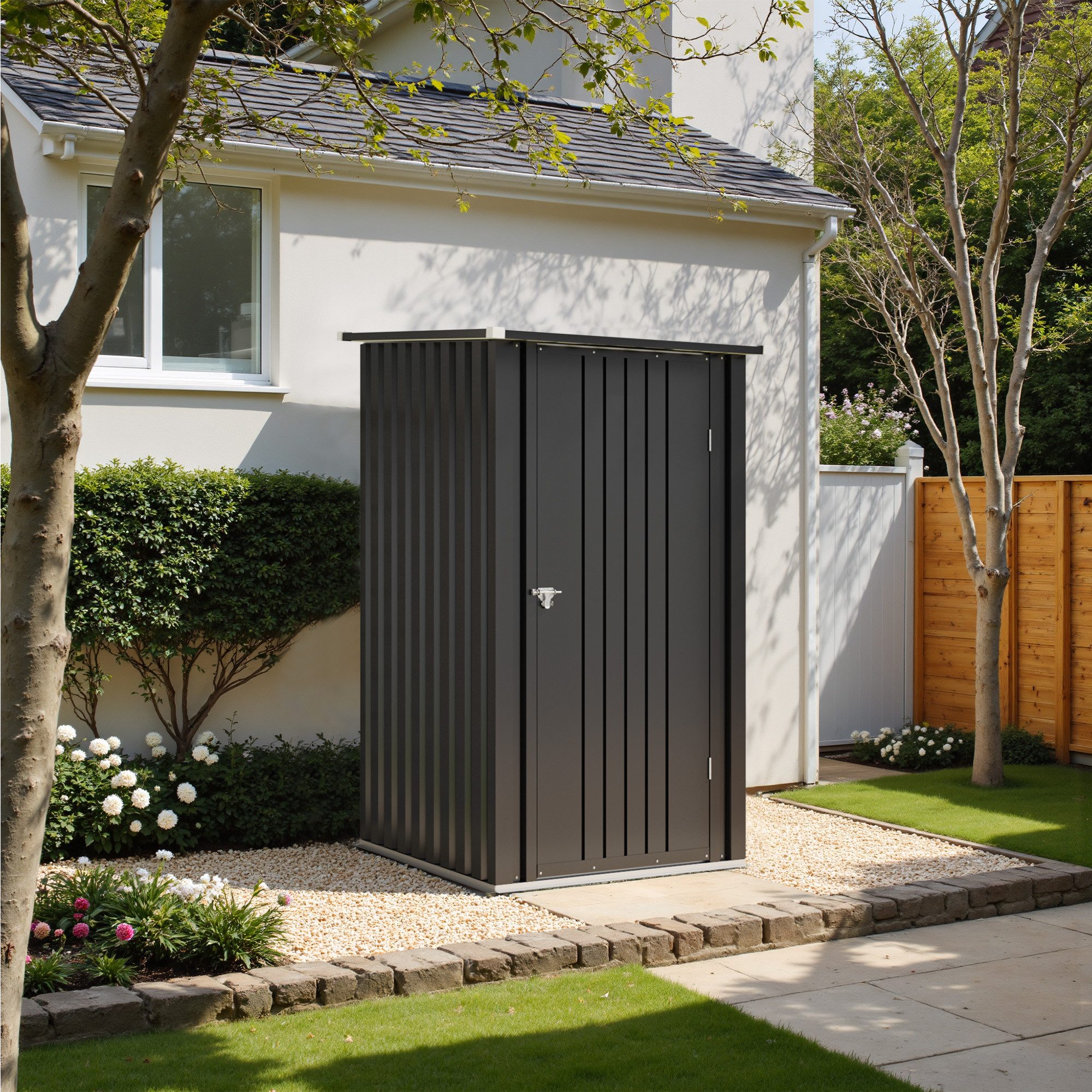 HOMALL Gerätehaus Metall Geräteschuppen 1.5 m³ mit Pultdach und Verriegelba günstig online kaufen