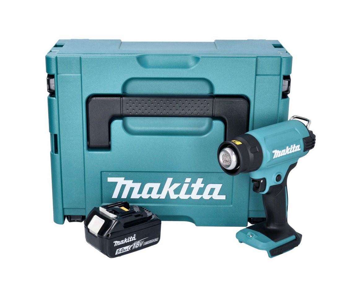 Thumbnail - Makita Heißluftgebläse DHG 180 T1J Akku Heißluftgebläse 18 V 550 °C + 1x Akku 5,0 Ah + Makpa