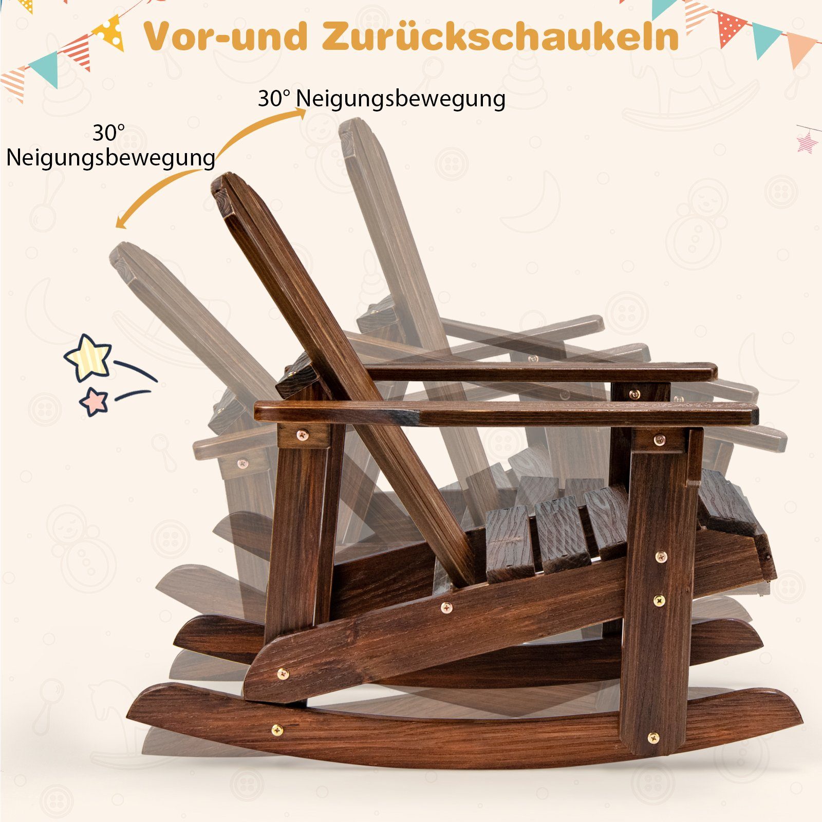 COSTWAY Gartenbank Schaukelstuhl (1-St), aus Massicholz, günstig online kaufen