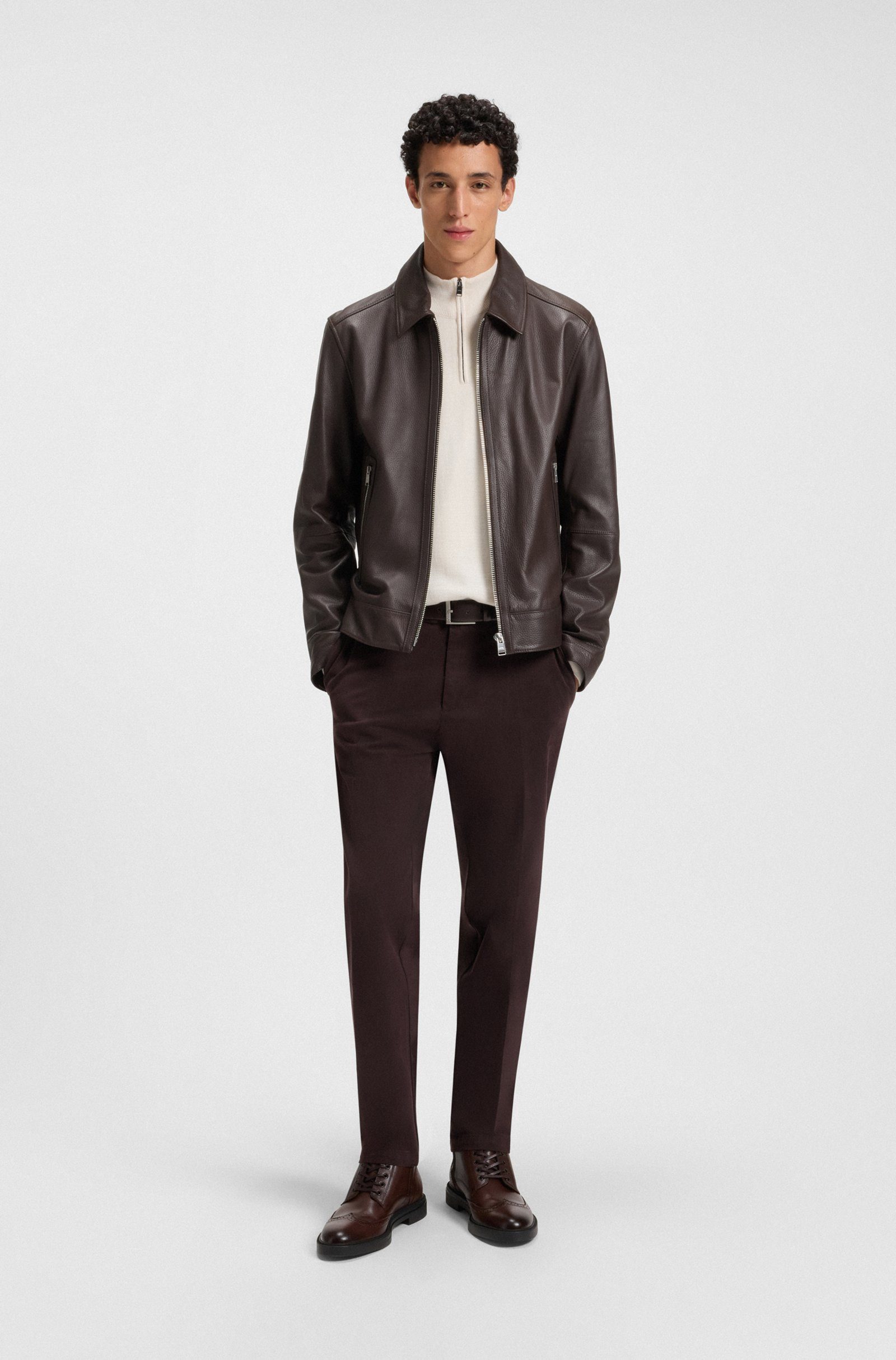 BOSS aus Leder mit Budapester-Details Schnürboots (keine Angabe, 1-tlg) günstig online kaufen