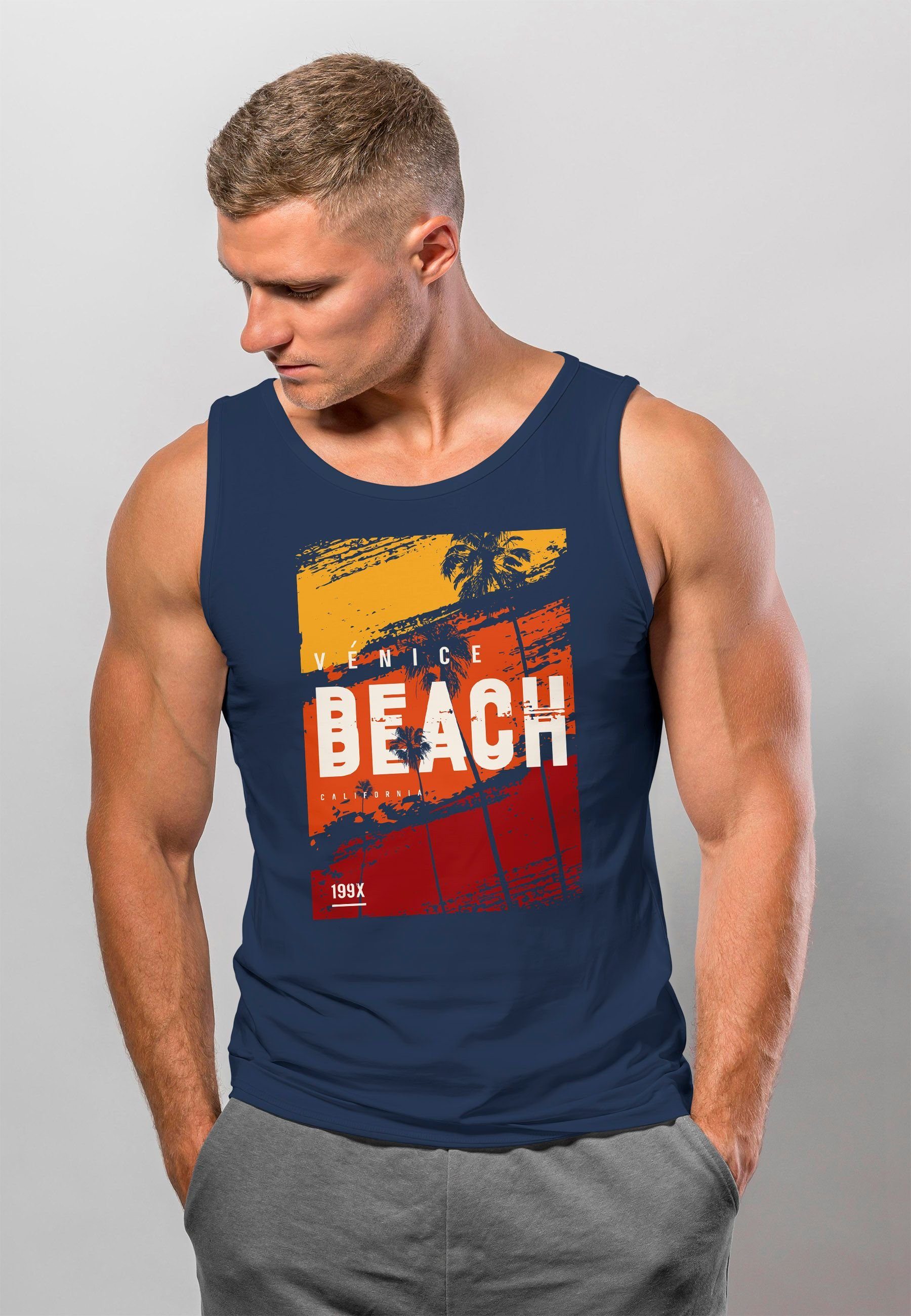 Neverless Tanktop Herren Tank-Top Sommer Venice Beach Surfing Motiv Aufdruc günstig online kaufen