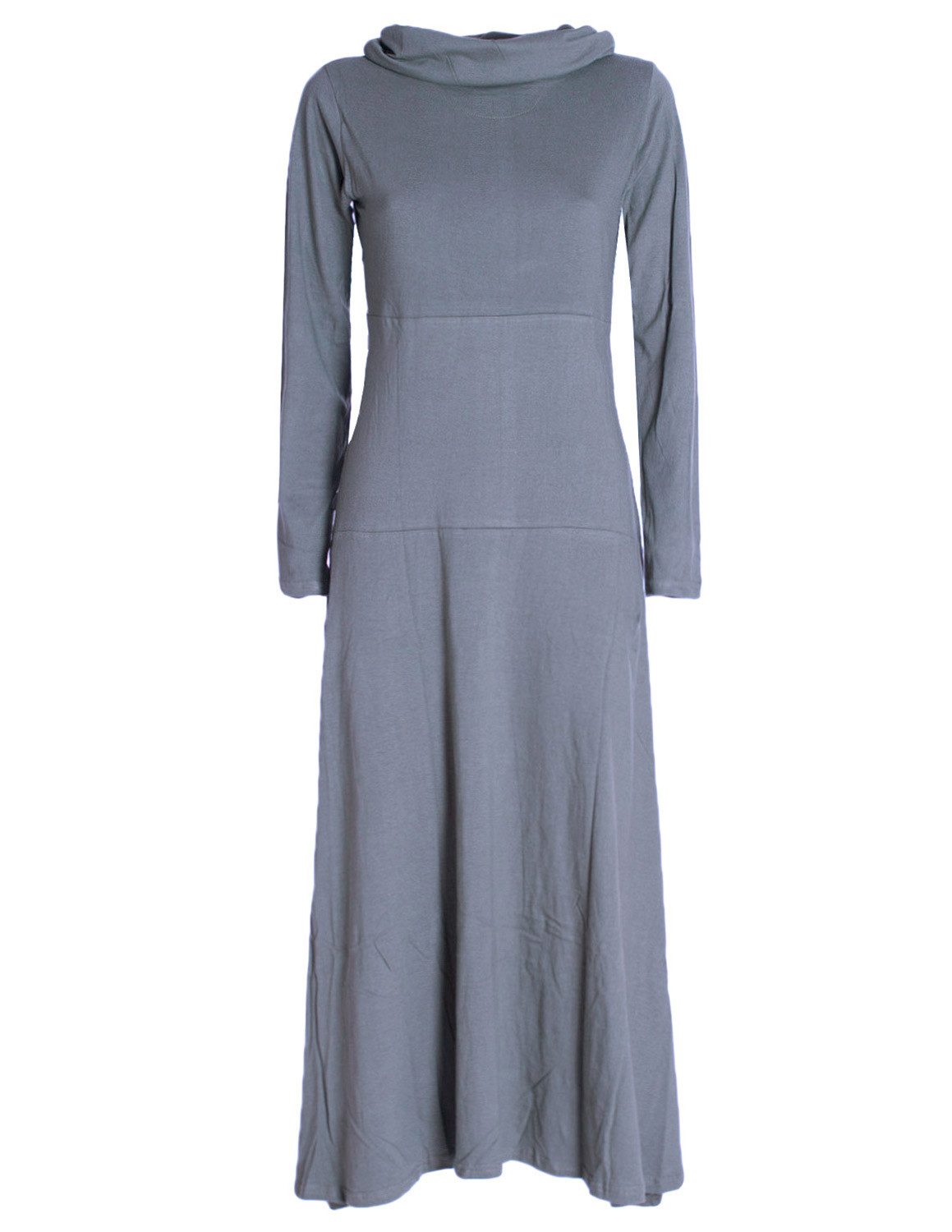 Vishes Maxikleid Damen Maxi-Kleid Baumwolle Casual Rollkragen mit Tasche Al günstig online kaufen