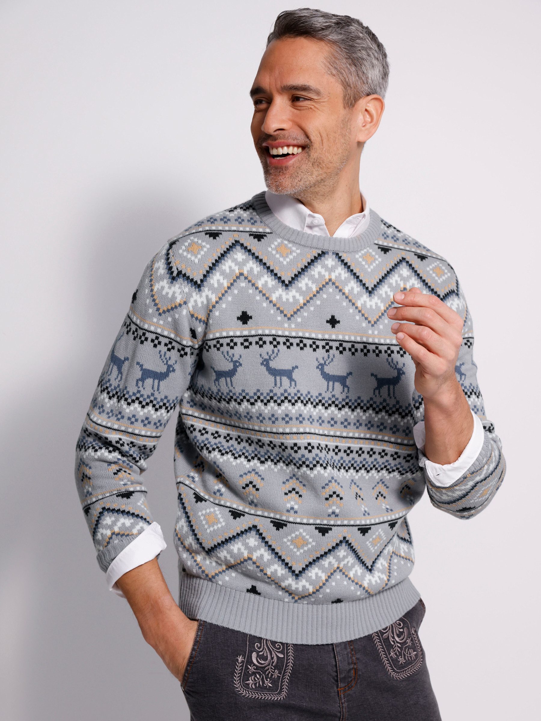 Sieh an! Strickpullover Pullover Langarm .