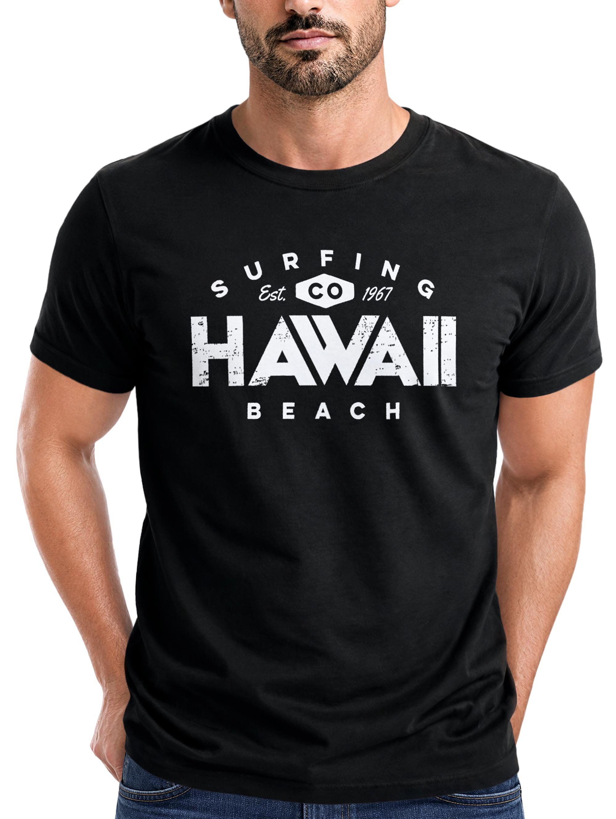 Print-Shirt Herren T-Shirt Hawaii Surfing Sommer Sonne Strand Beach Fashion