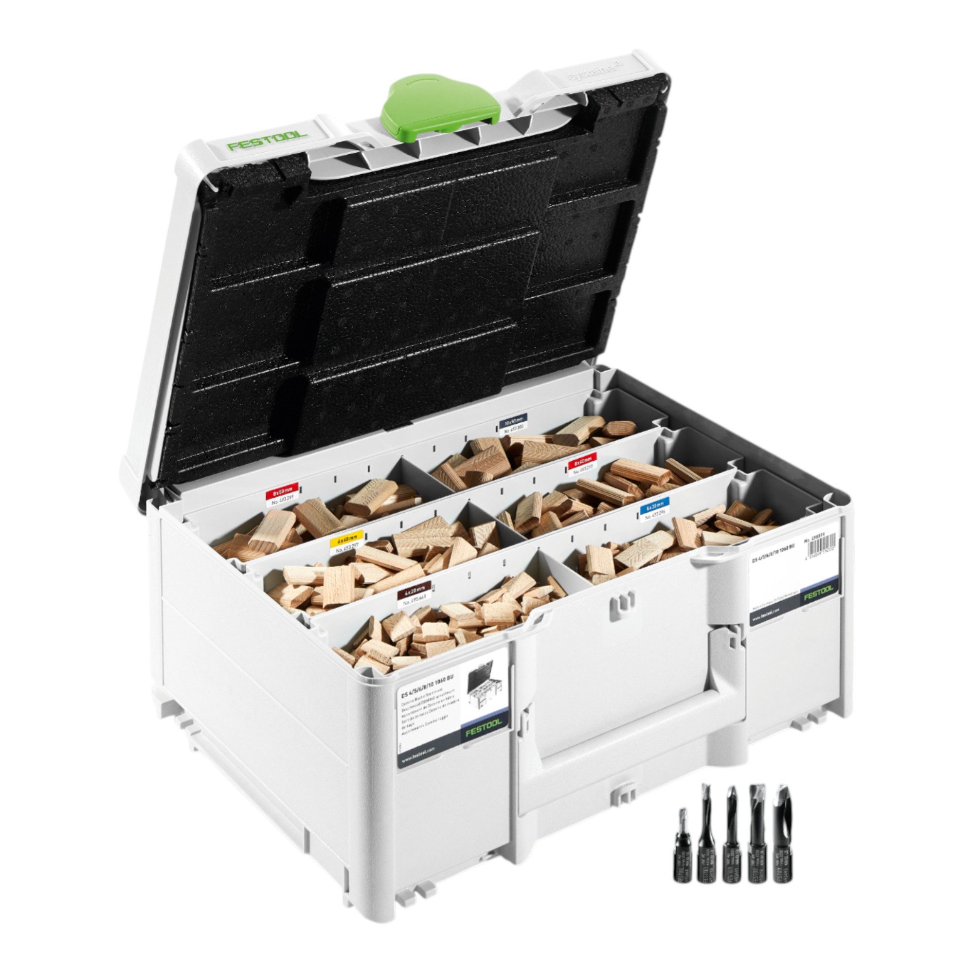 FESTOOL Spreizdübel DS 4 / 5 / 6 / 8 / 10 1060 BU DOMINO Dübel Buche Sortiment (576794)