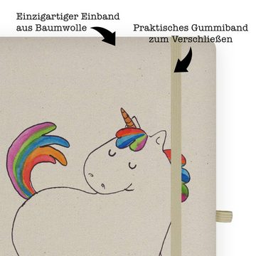 Mr. & Mrs. Panda Notizbuch Einhorn stolzierend - Transparent - Geschenk, Freundin, bunt, Pferd