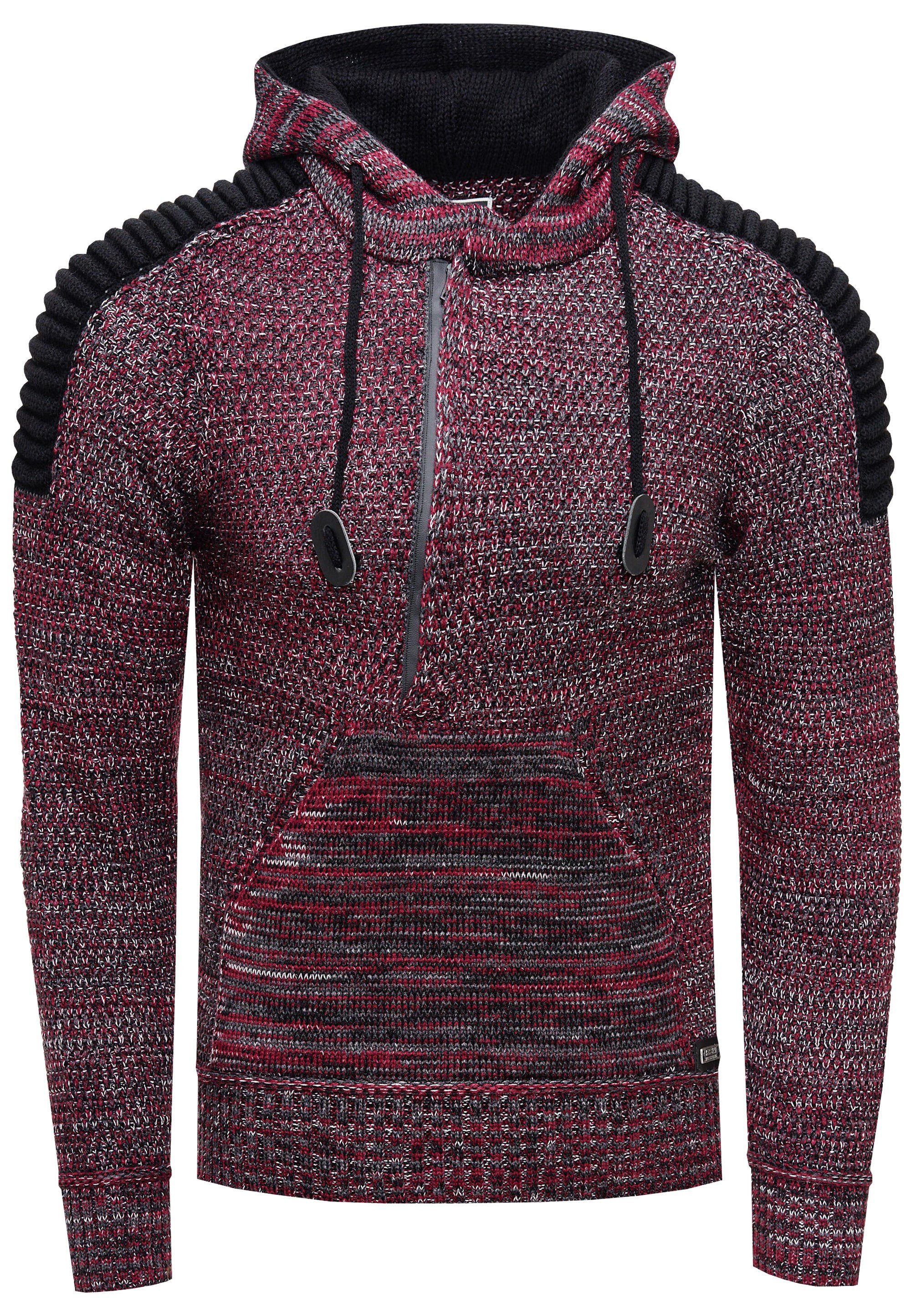 Rusty Neal Knitwear Reißverschluss praktischem Kapuzensweatshirt mit fuchsia