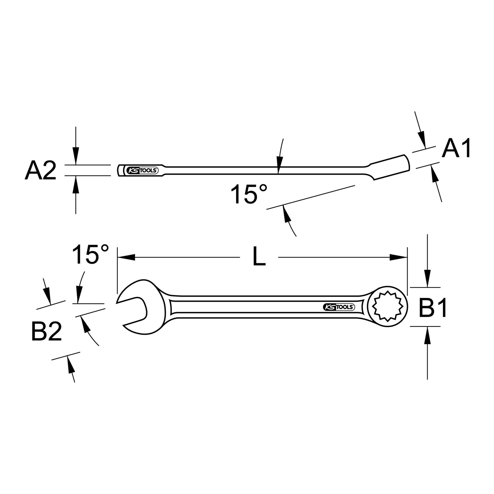 KS Tools Ratsche KS Tools Ringmaulschlüssel, abgewinkelt, 10mm