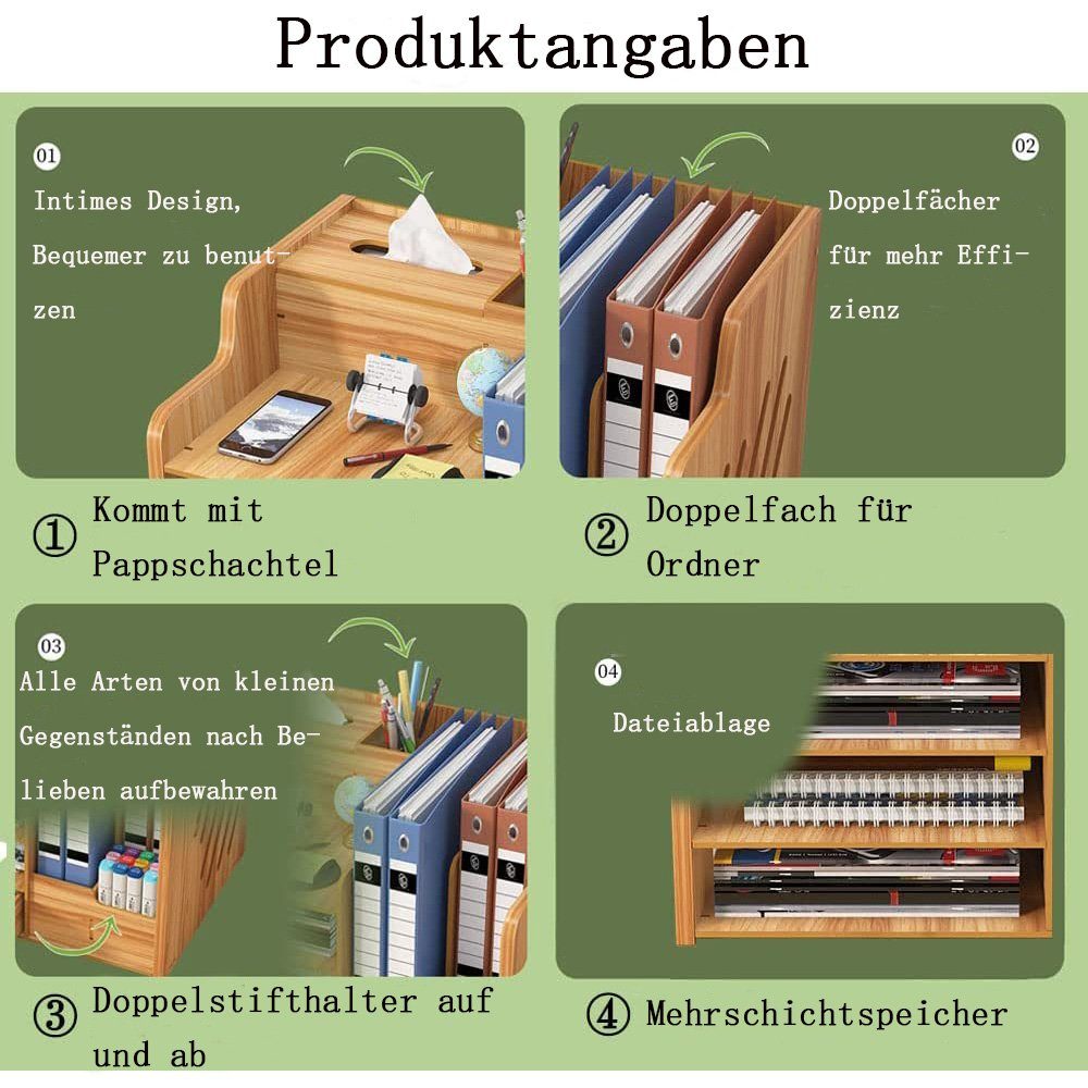 zggzerg Regal-Schreibtisch Aktualisierter Schreibtisch-Organizer Holz, DIY aus Aktenregal Kirschrot