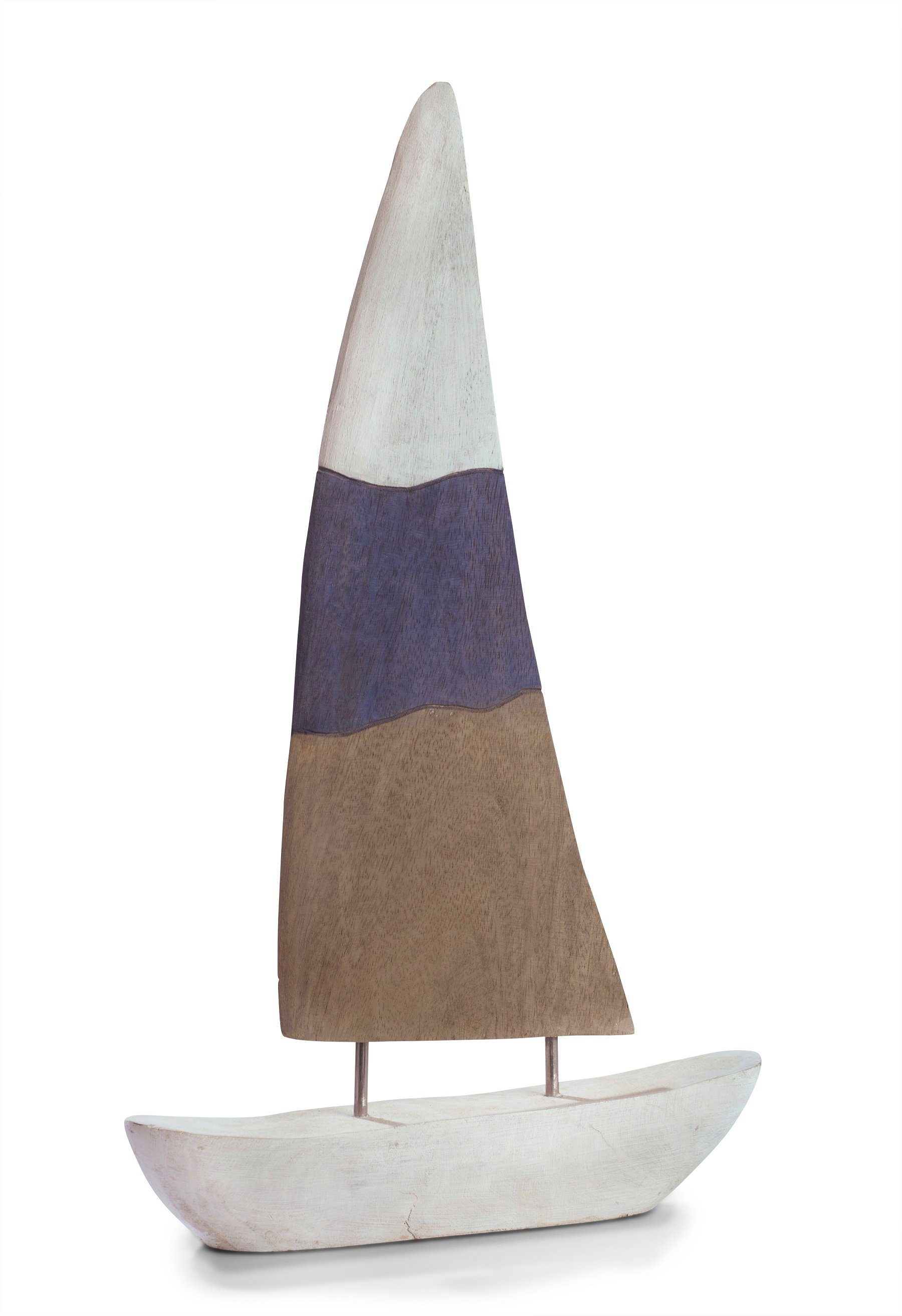 Moritz Skulptur Deko Segelboot Boot 30x49x5cm, Dekoobjekt Holz, Tischdeko, Fensterdeko, Wanddeko, Holzdeko