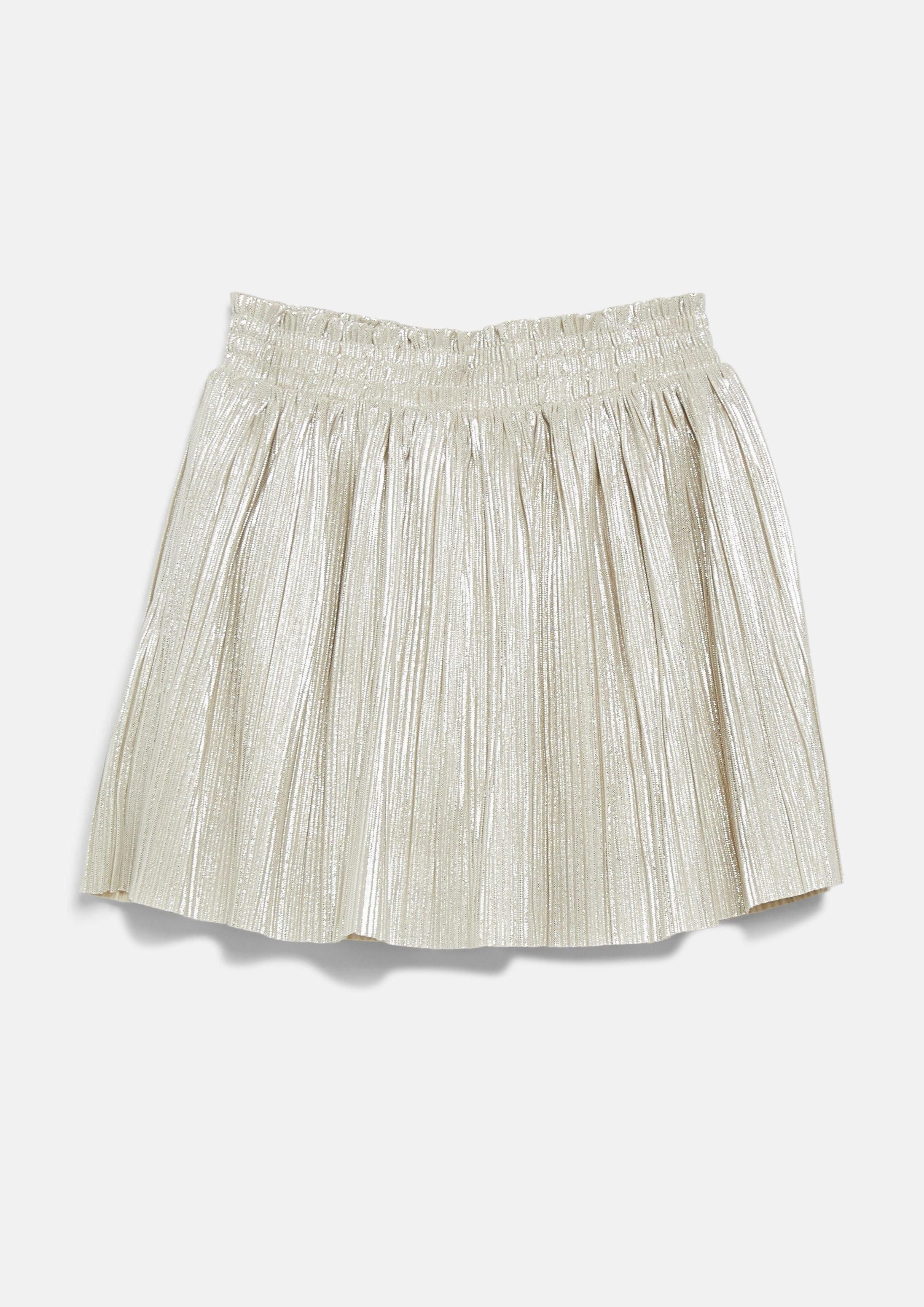 s.Oliver Minirock Rock Plissierter Rock mit Silbereffekt und integrierter Shorts – Bild 2 von 4