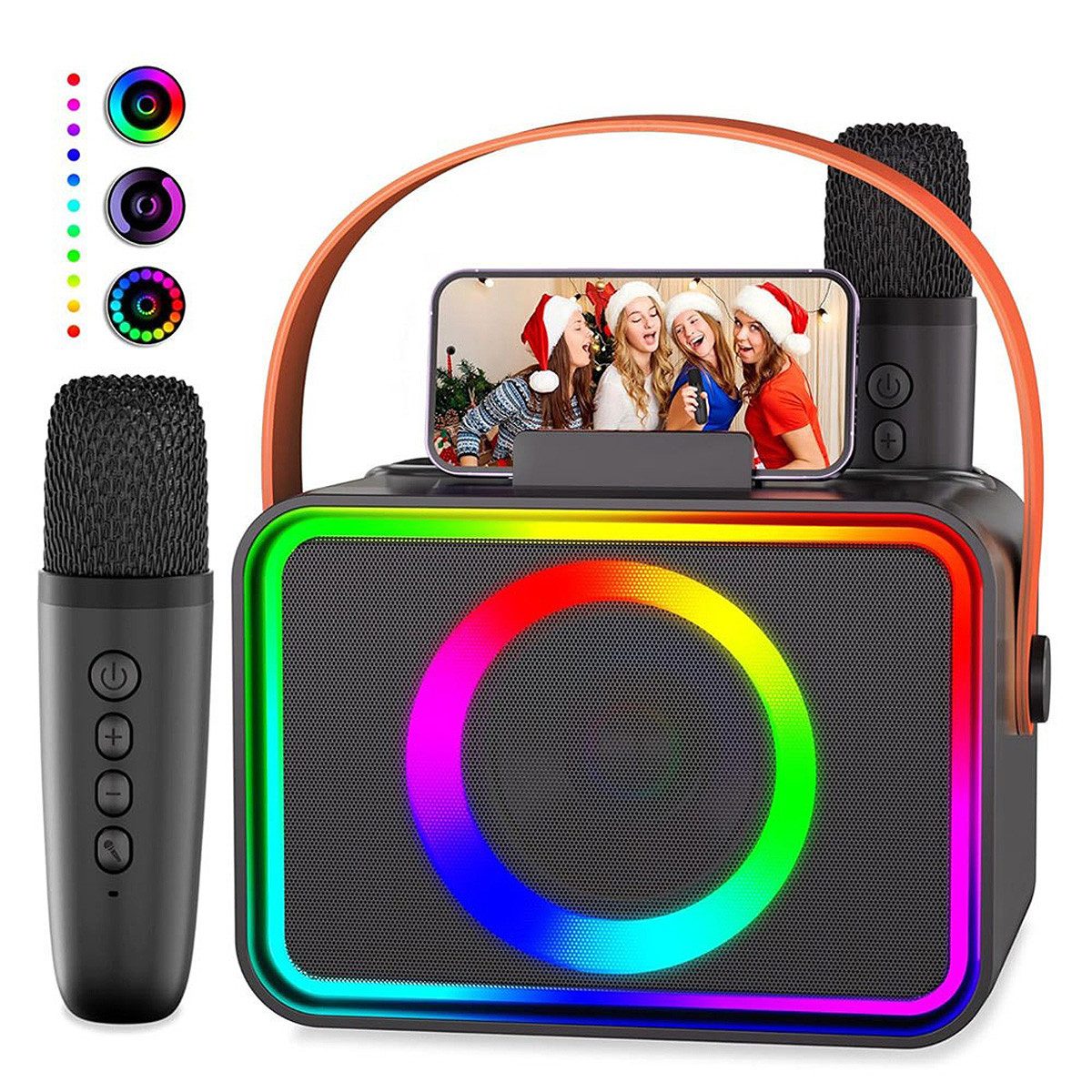 Novzep Karaoke Maschine mit 2 Karaoke Mikrofonen, Tragbare Karaoke Box Karaoke-Maschine (Bluetooth Lautsprecher Anlage Komplettset für Home Party,Church,usw)