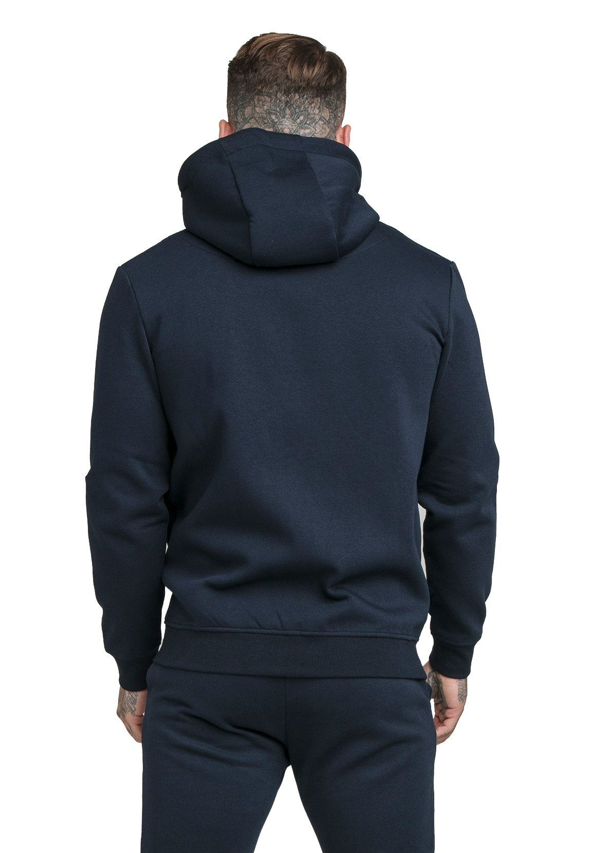 FUNNEL CORE Navy Herren HOODIE Siksilk NECK ZIP Zipper Sweater SS-18908 SikSilk