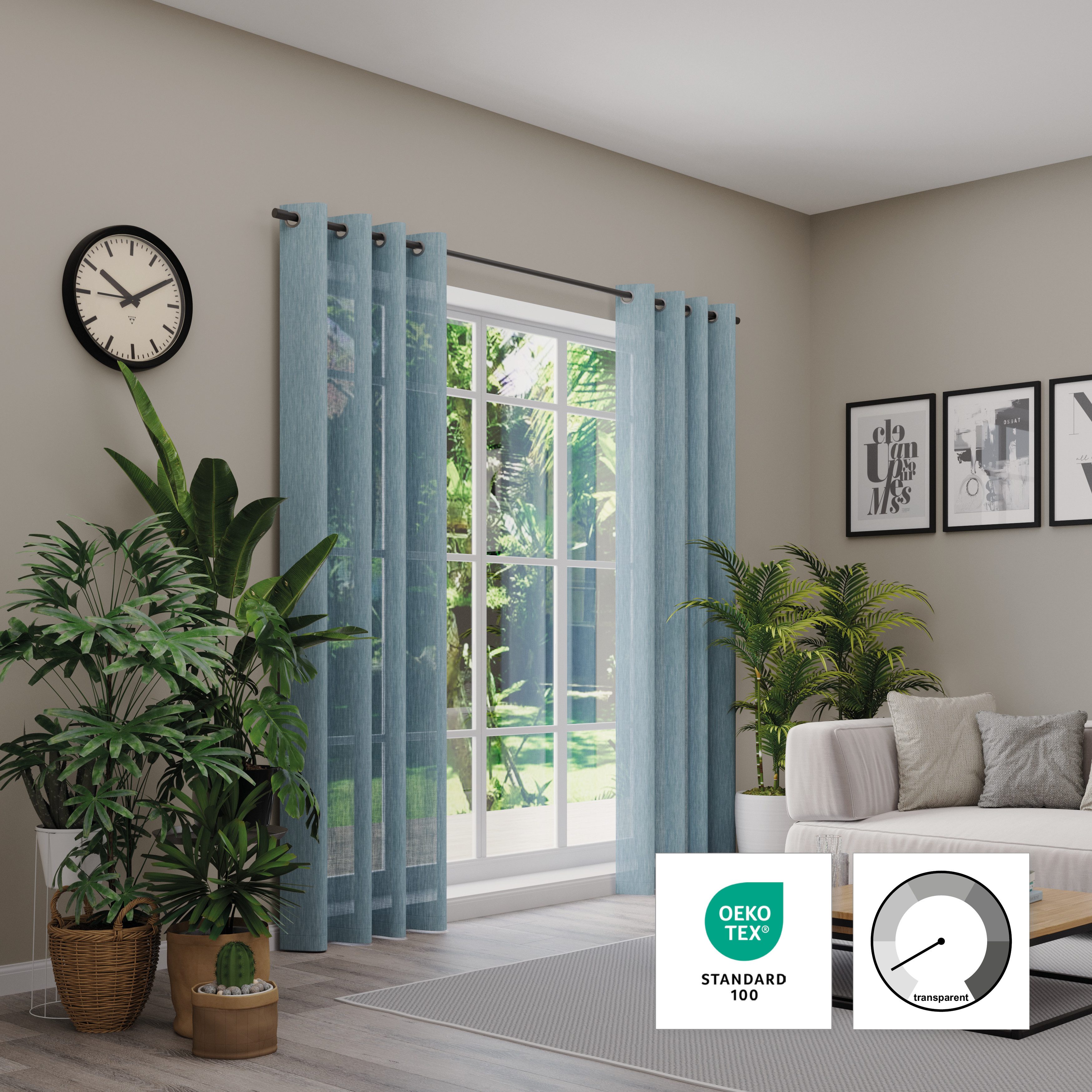 Neutex for you! Vorhang Libre-ECO (1 St), Ösen, halbtransparent, Jacquard, Breite 142 cm, nach Maß