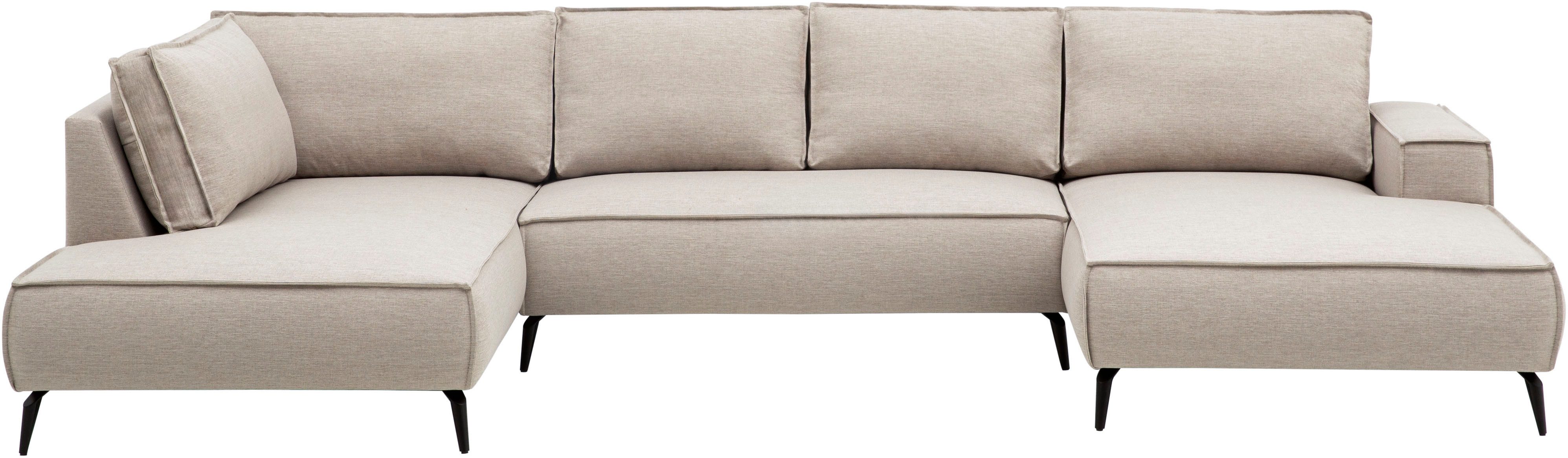OTTO home Wohnlandschaft TVINNU, Recamiere rechts/links, schwarze Metallfüße, bequeme Sitz-/Liegefläche