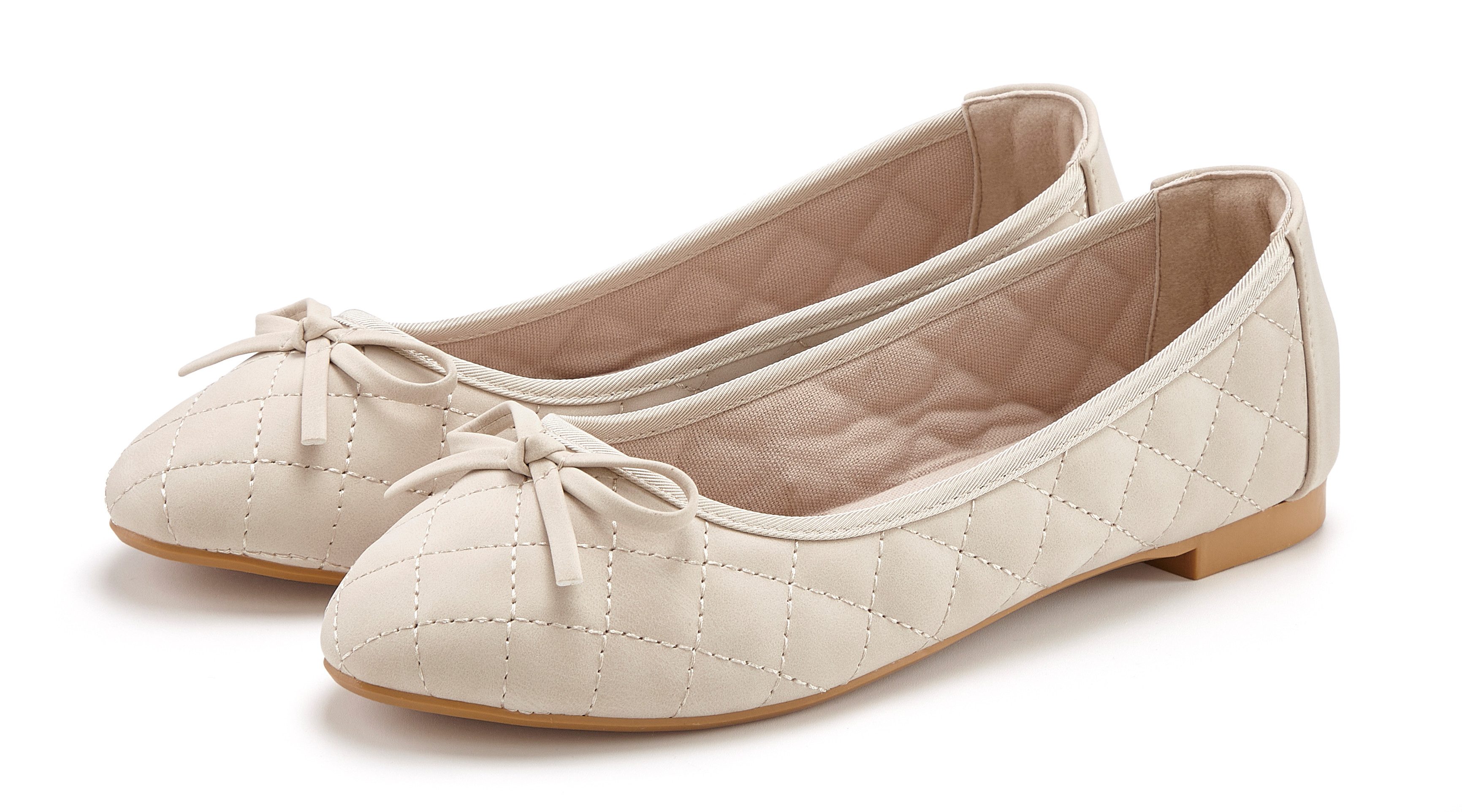 LASCANA Slipper, Schlüpfschuh Ballerina mit Schleifenapplikation günstig online kaufen