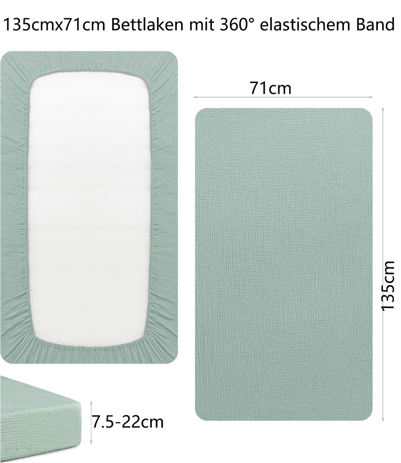 Kaket Babybettwäsche Babybett Spannbettlaken, 2er Set, günstig online kaufen