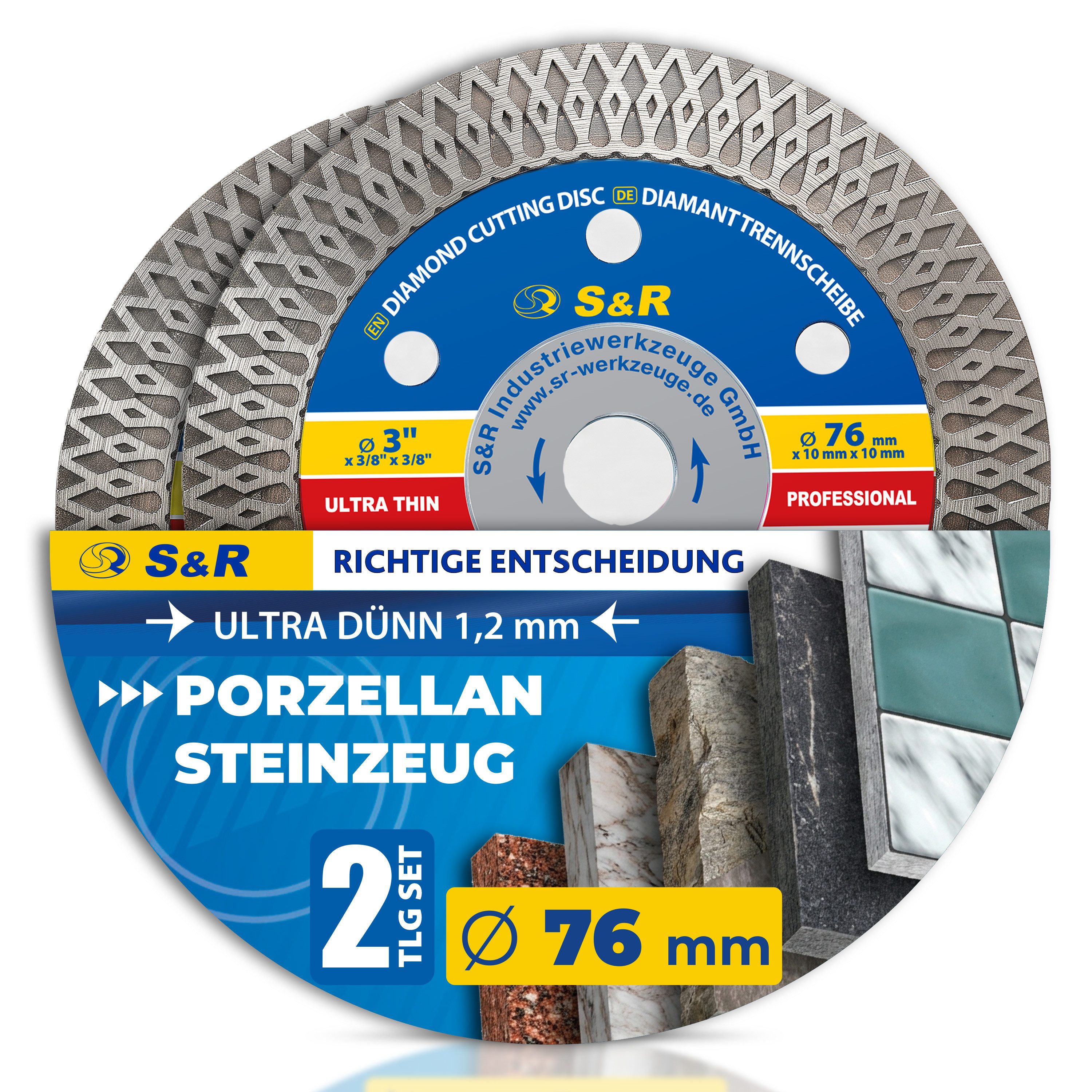 S&R Diamanttrennscheibe, (2-teiliges Diamanttrennscheiben-Set)
