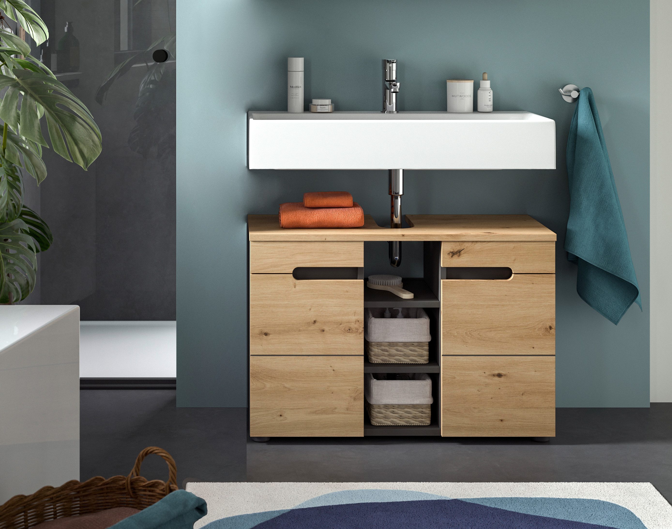 INOSIGN Waschbeckenunterschrank REHAT, Breite 63 cm, 2 Türen, Einlegeboden, günstig online kaufen