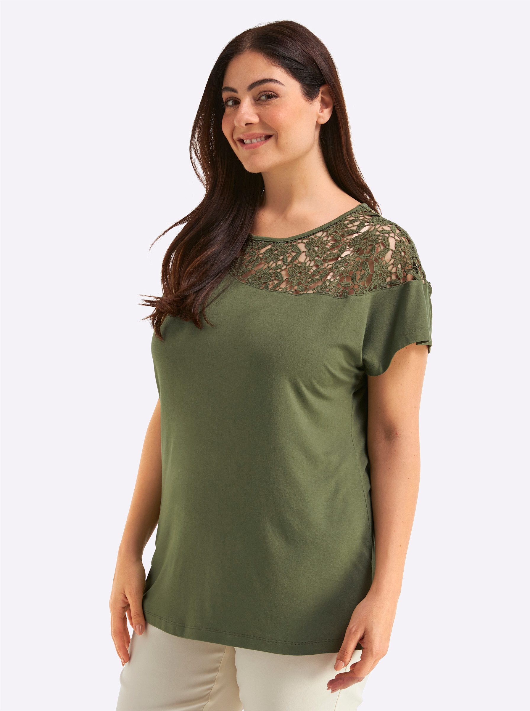 Sheego T-Shirt Kurzarm-Shirt Kurzarm – Bild 5 von 5
