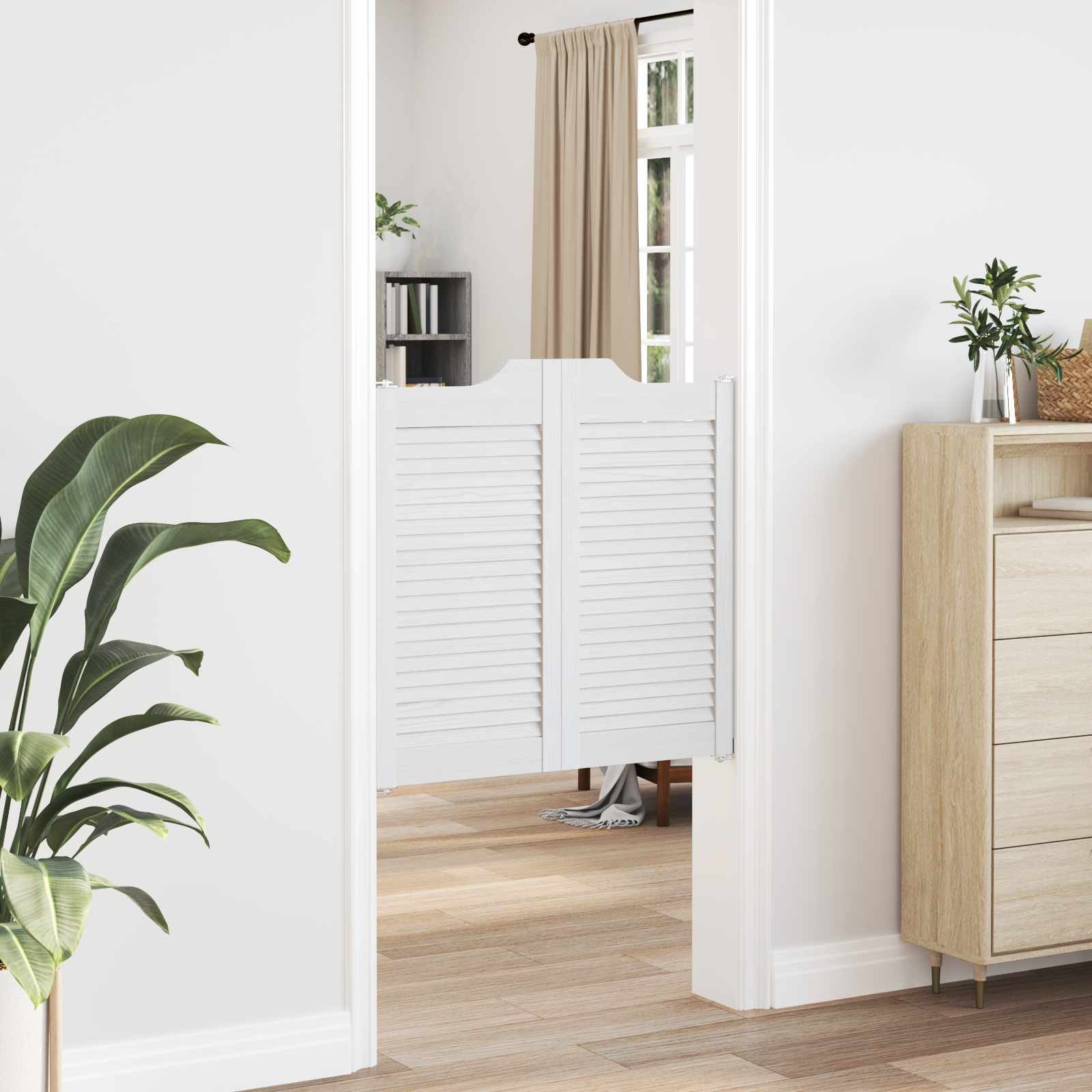 vidaXL Haustür Schwingtüren Weiß 80 x 40 cm Massives Kiefernholz (1-St)