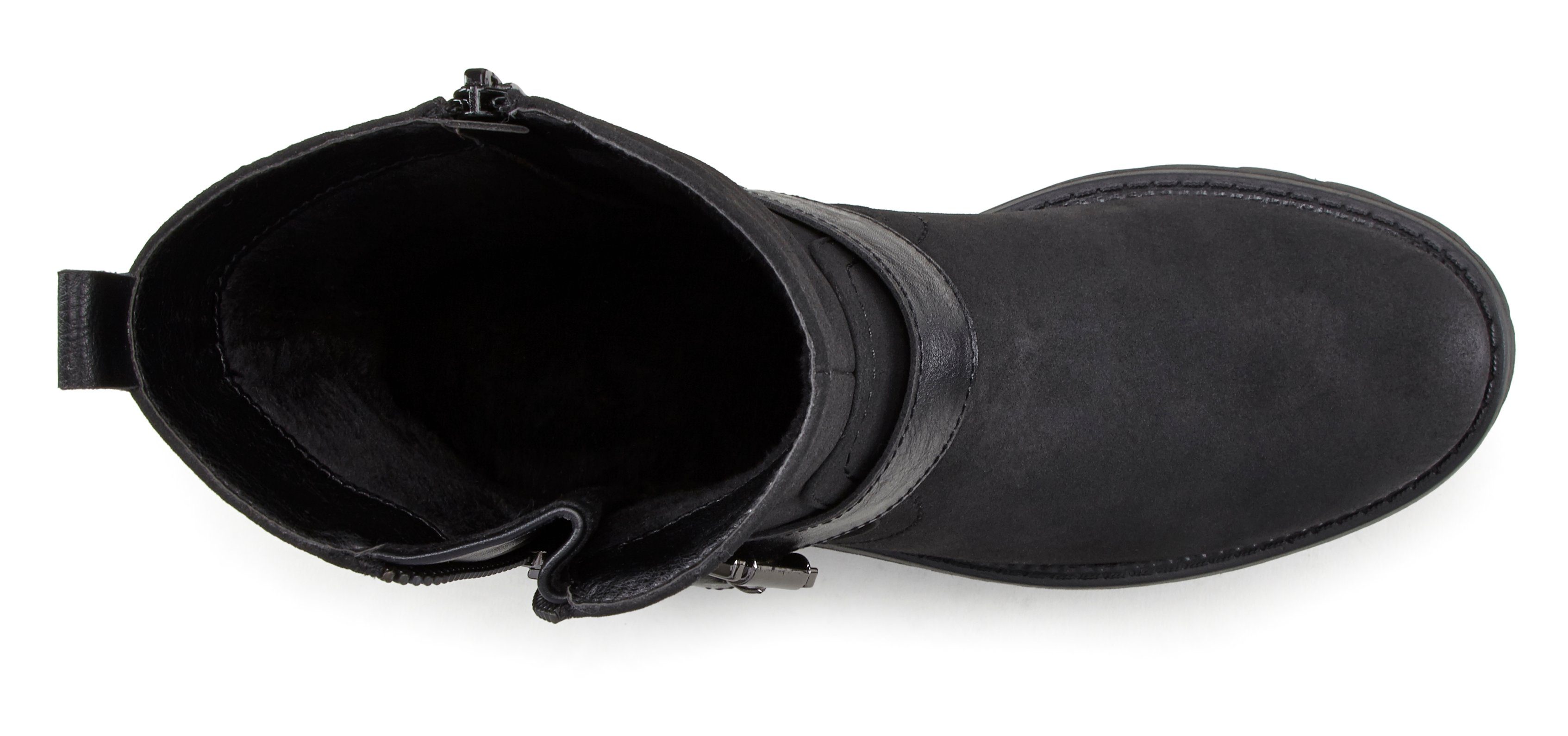 Reißverschluss-Stiefel, Schnalle, Profilsohle Ankle mit schwarz & LASCANA VEGAN Bikerboots Boots