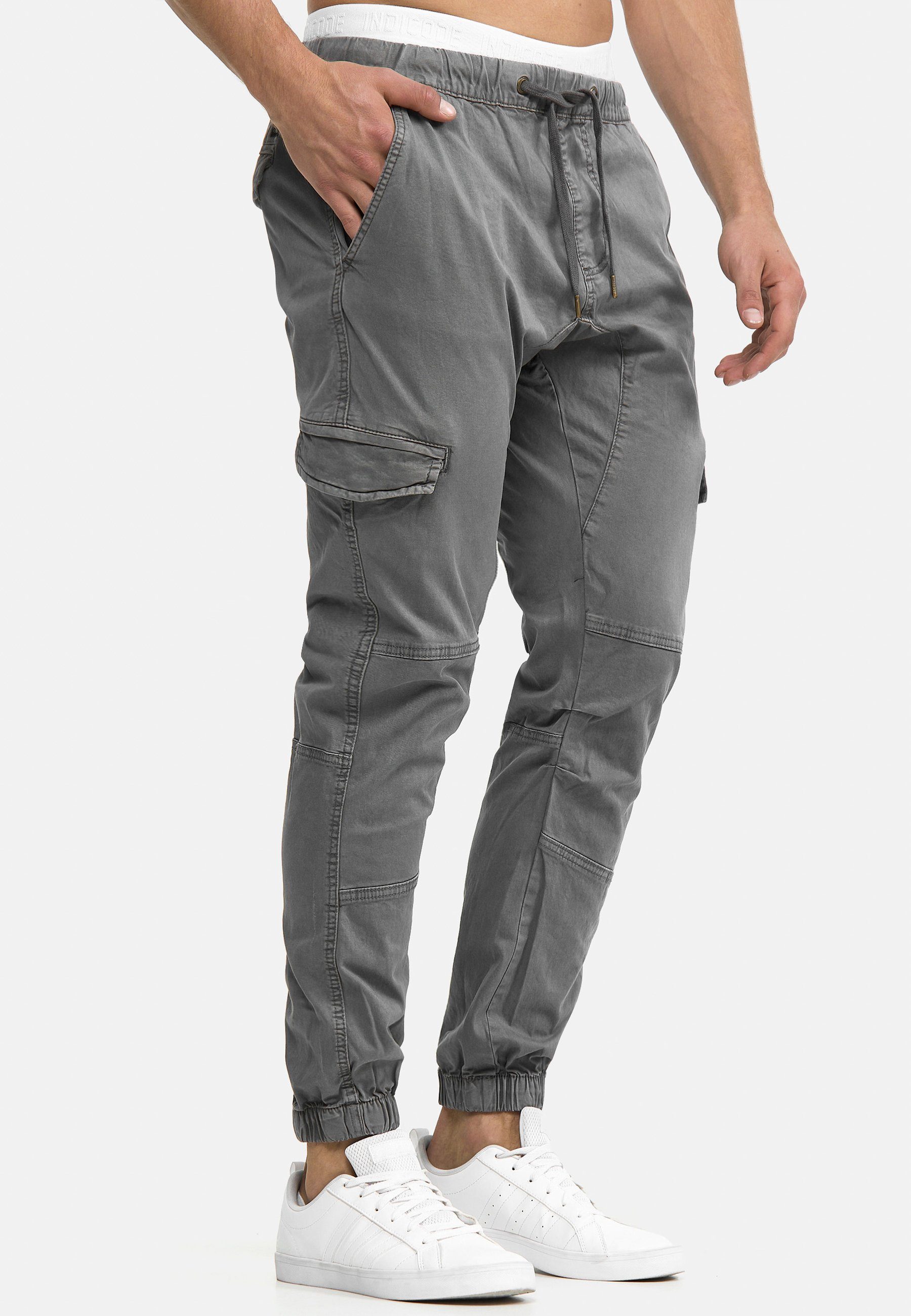 Indicode Cargohose Herren Levy Jogger-Pant mit elastischem Bund und Kordelzug