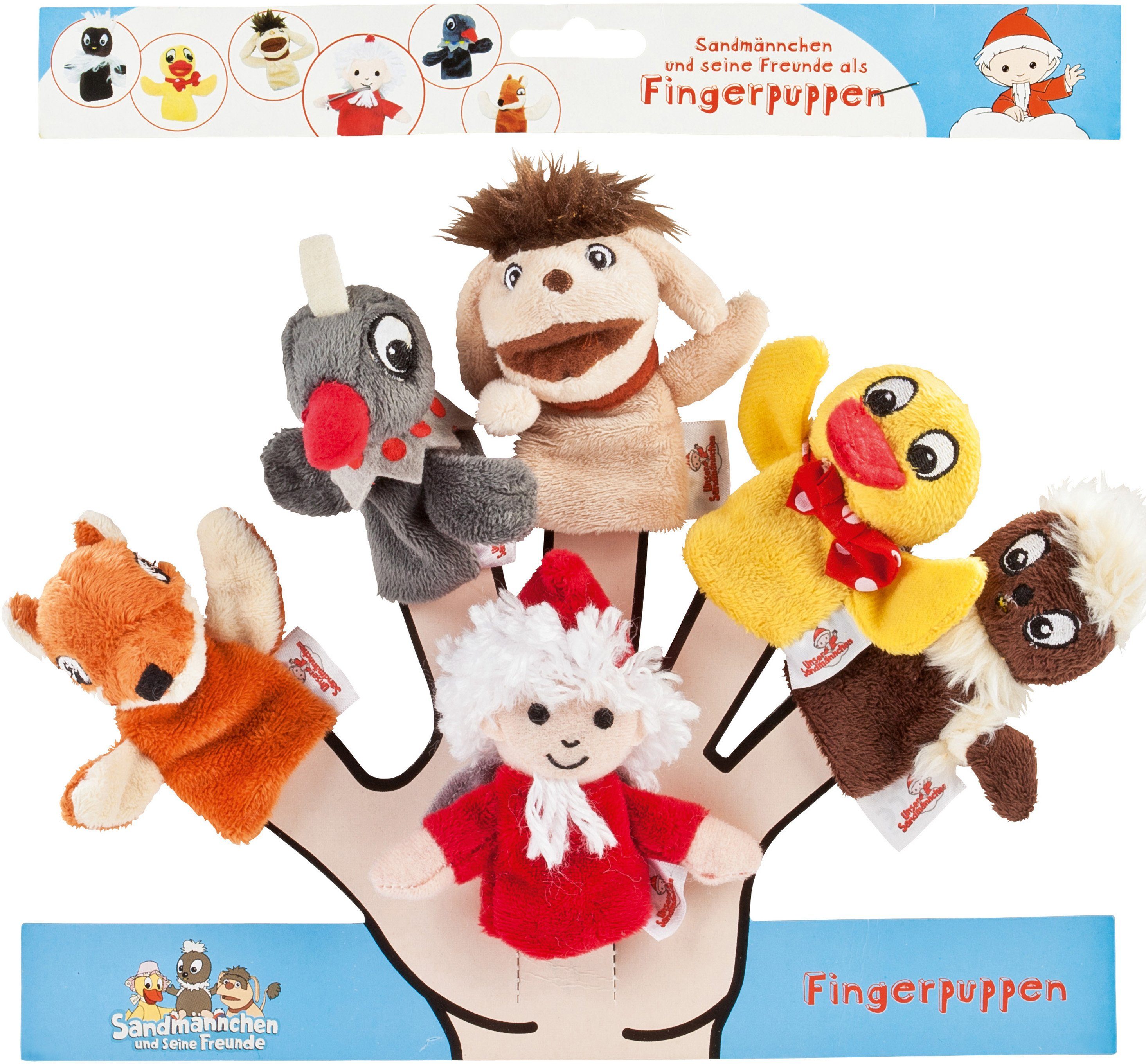 Fingerpuppe Fingerpuppen Sandmann Heunec® 6er-Set 6-tlg) Sandmännchen (Set,