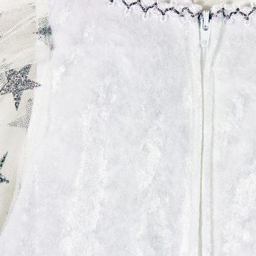 Das Kostümland Engel-Kostüm Kinder Engelskostüm "Lea" mit Sternen - Weiß Silber, Christkind Weihnachten Krippenspiel